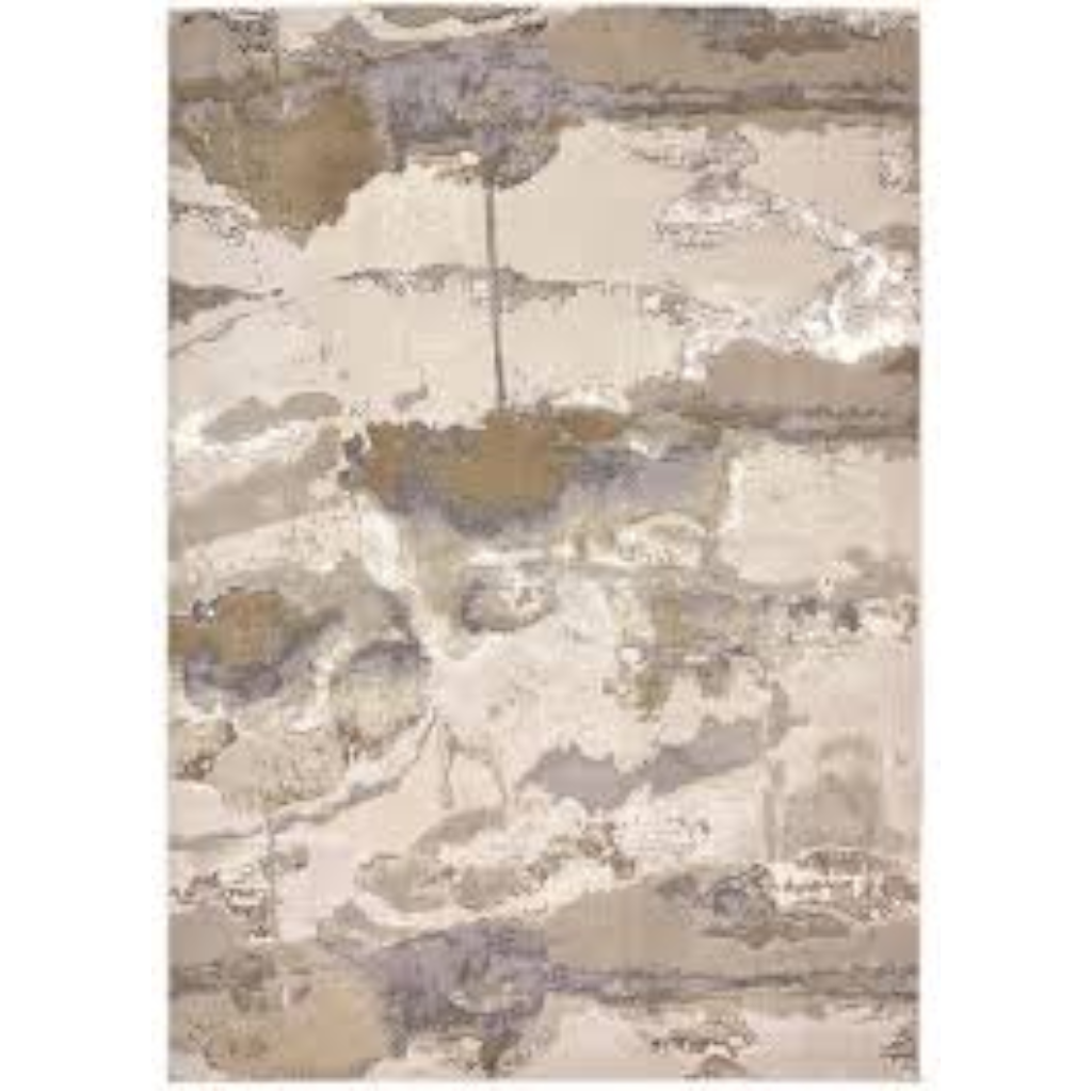 2' X 3' Ivory Brown And Gray Abstract Area Rug