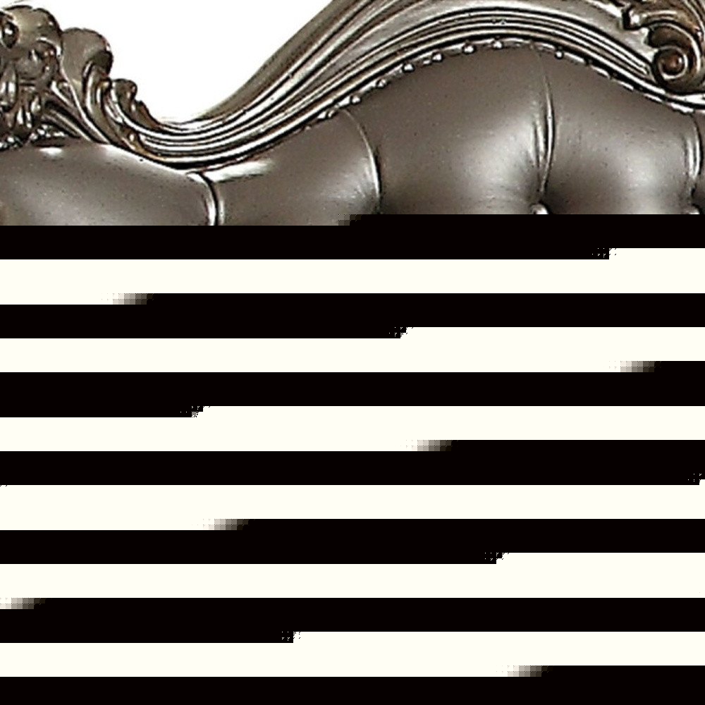 70" Silver And Platinum Faux Leather Loveseat and Toss Pillows