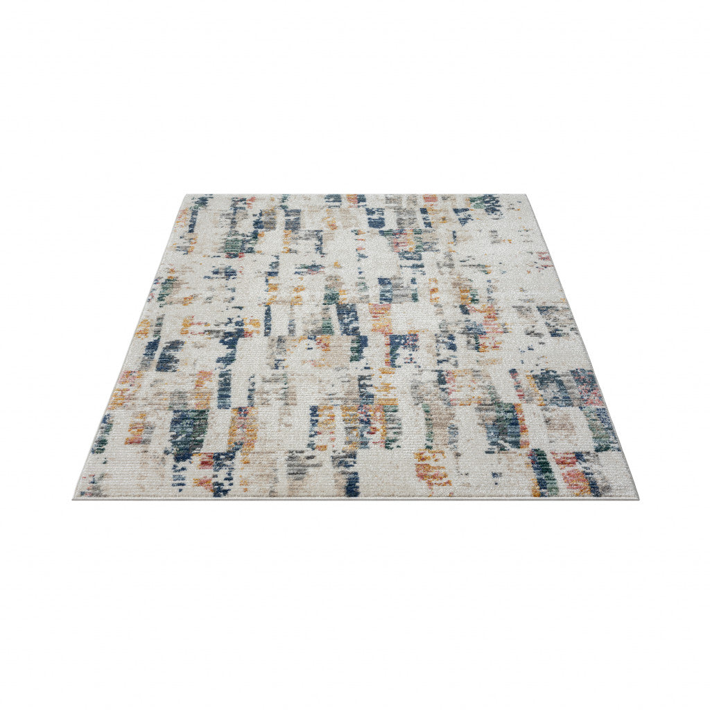 5' X 7' Blue Abstract Area Rug