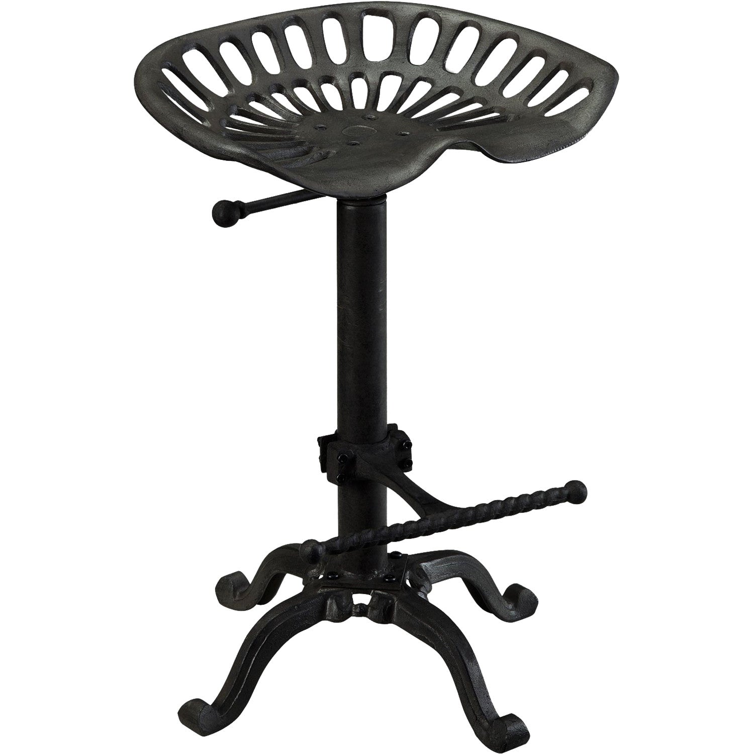 Black Iron Backless Adjustable Height Bar Chair
