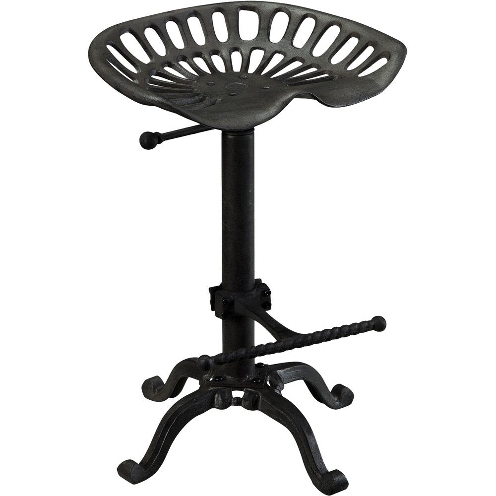 Black Iron Backless Adjustable Height Bar Chair