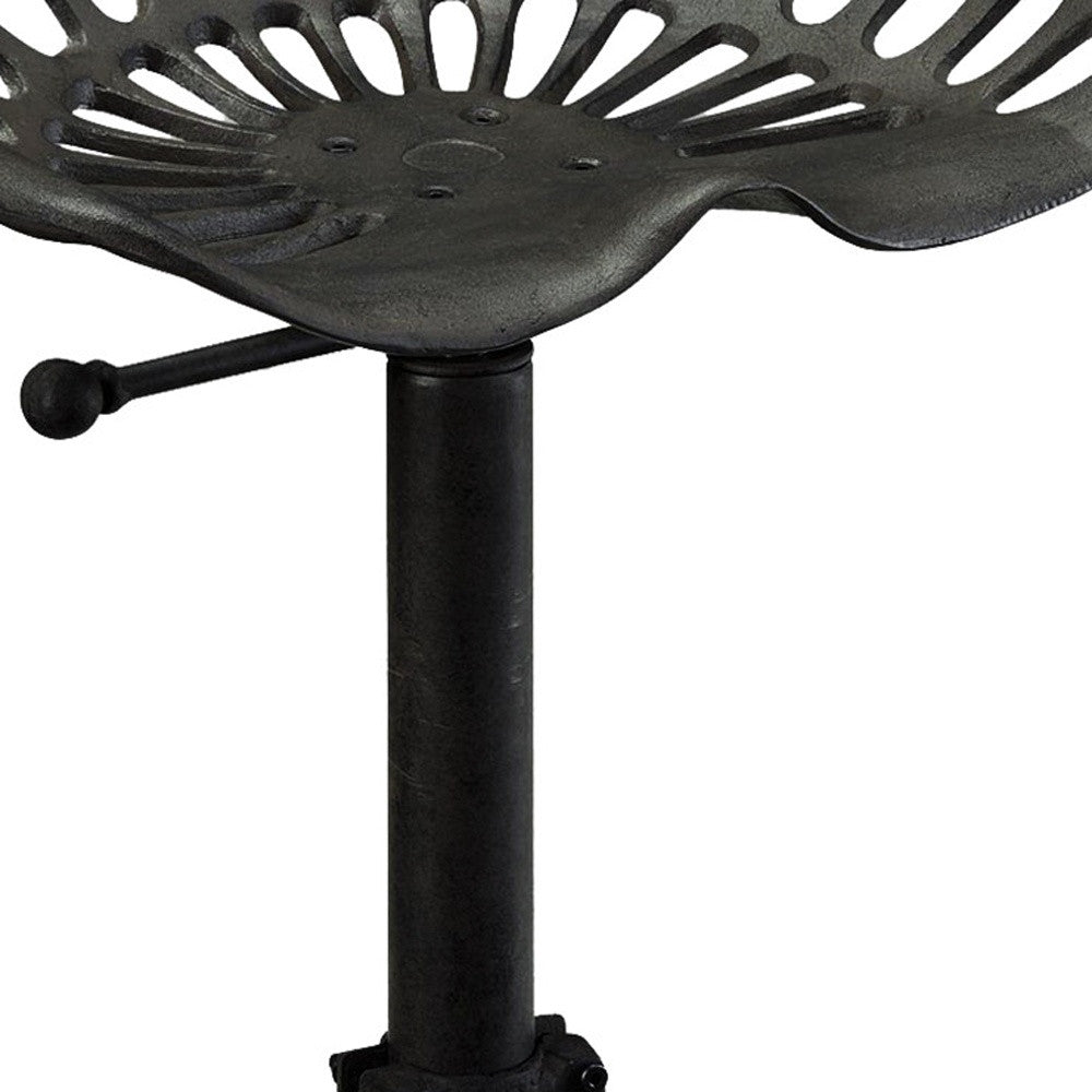 Black Iron Backless Adjustable Height Bar Chair