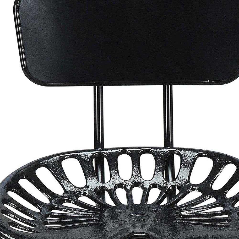 Black Iron Low Back Bar Height Bar Chair