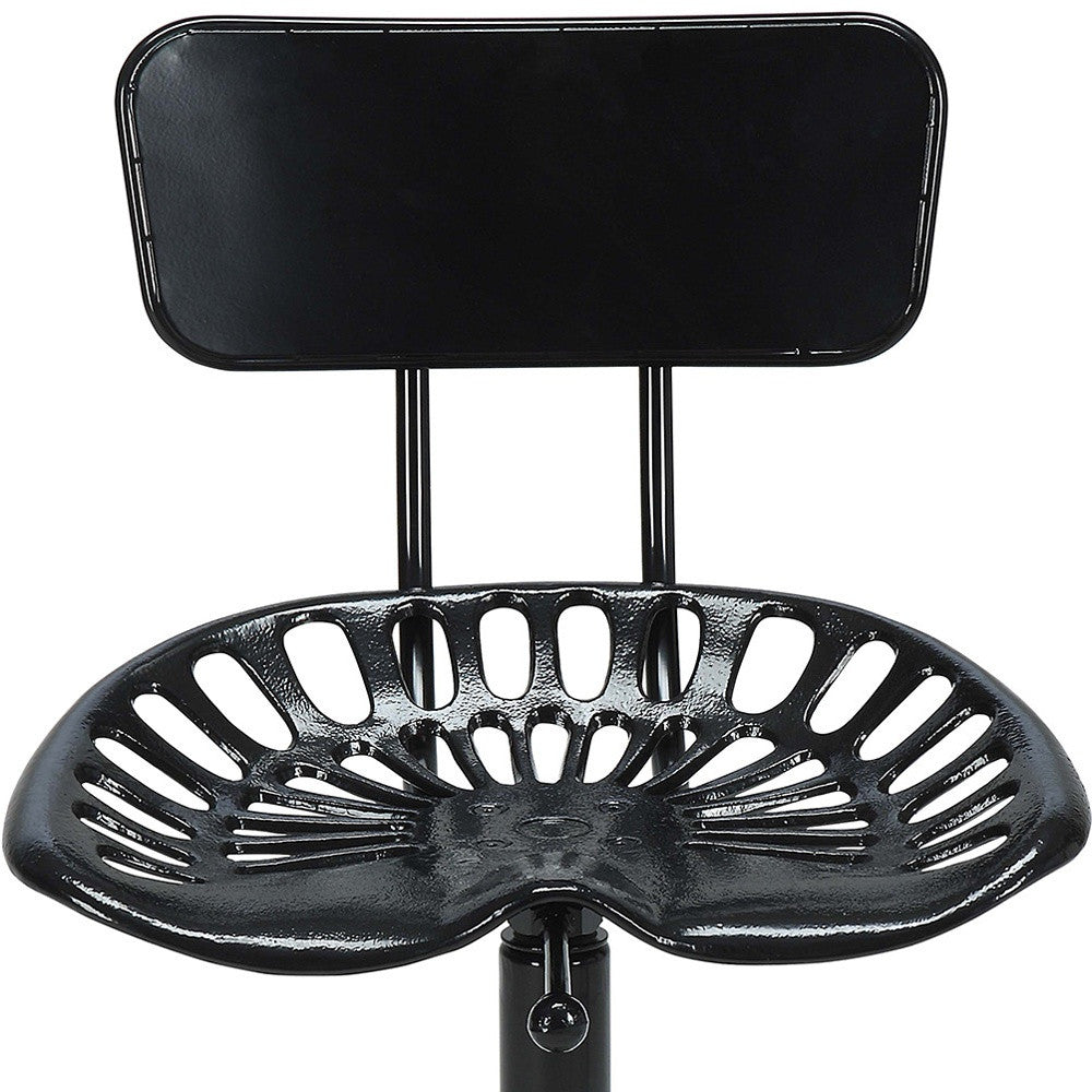 Black Iron Low Back Bar Height Bar Chair