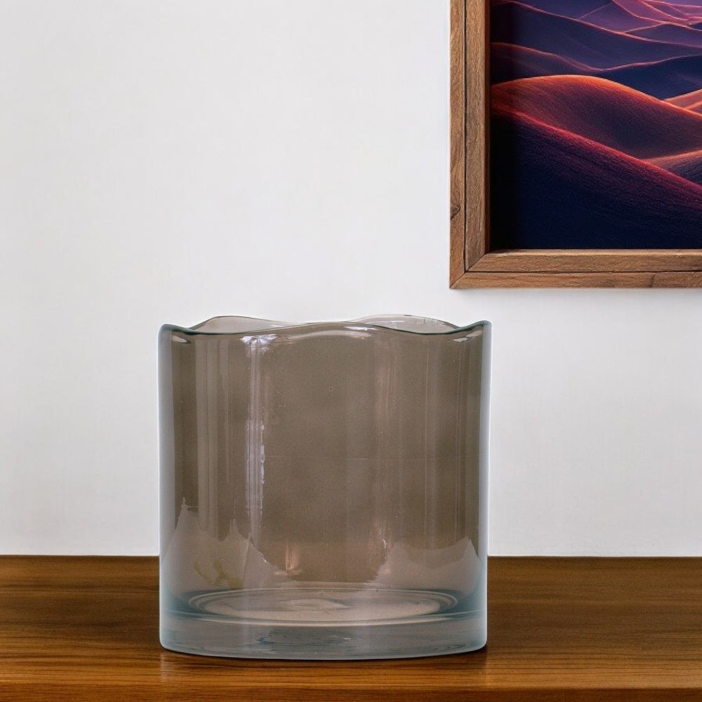 6" Brown Cylinder Glass Table Vase