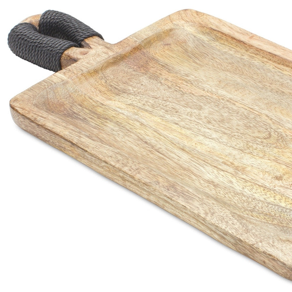 Set of Two Brown Solid Wood Cheese Boards