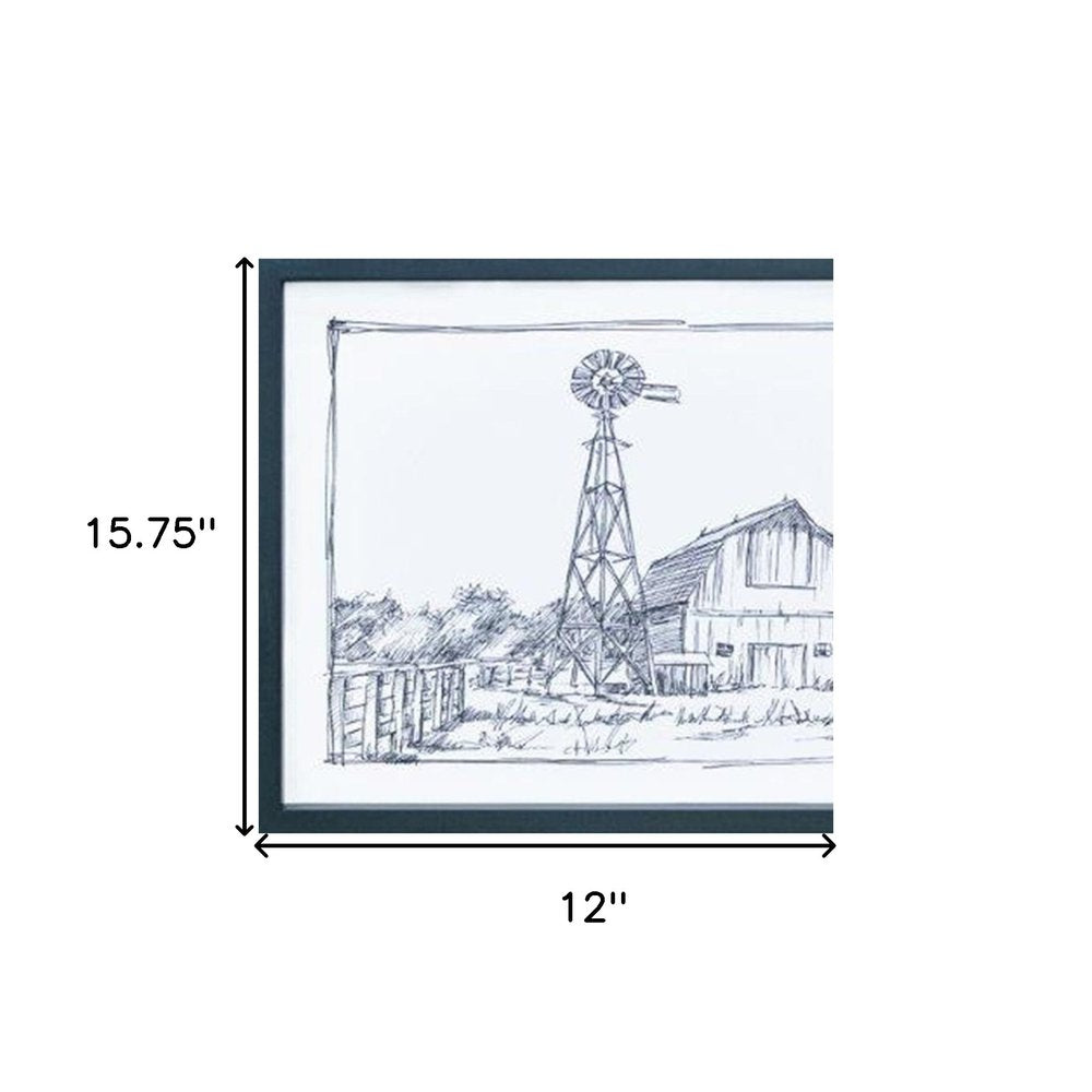 Set of Two Black And White Framed Art