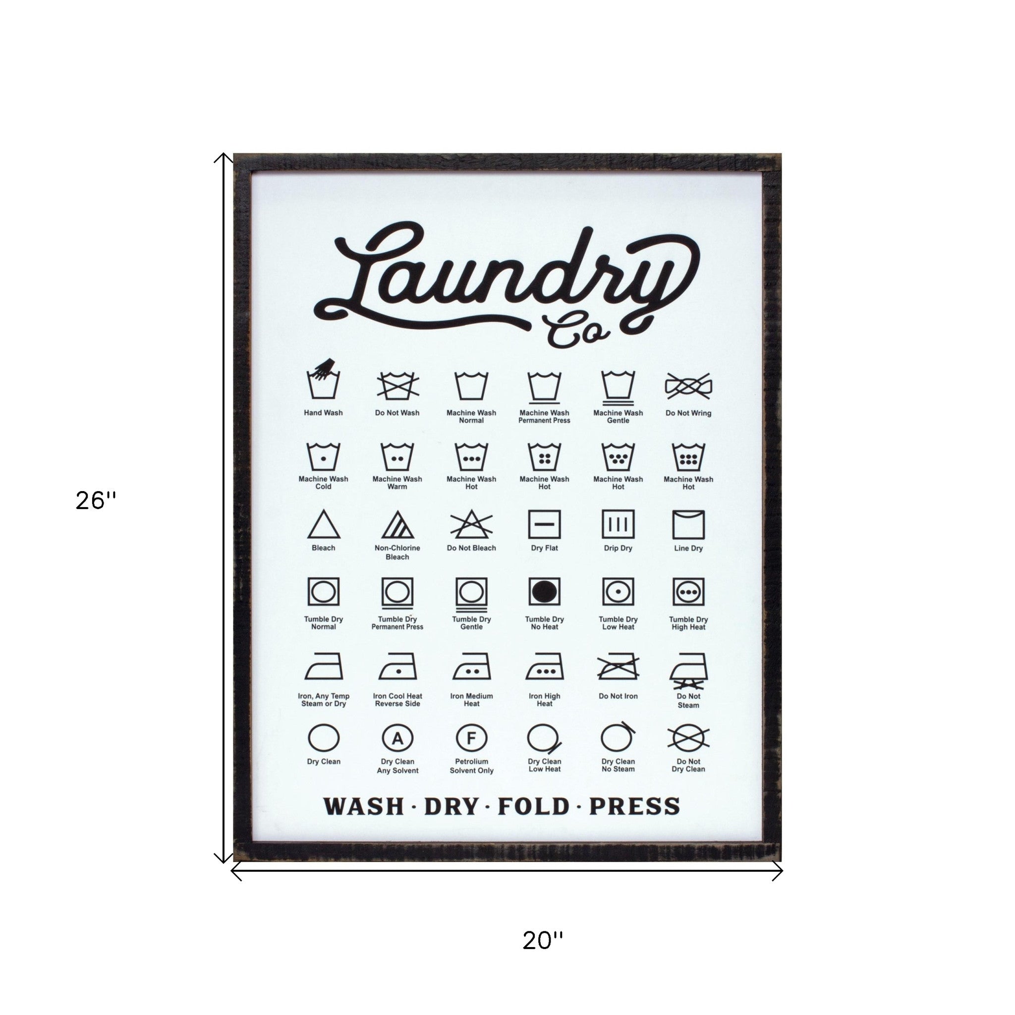 White Solid Wood Laundry Wall Decor