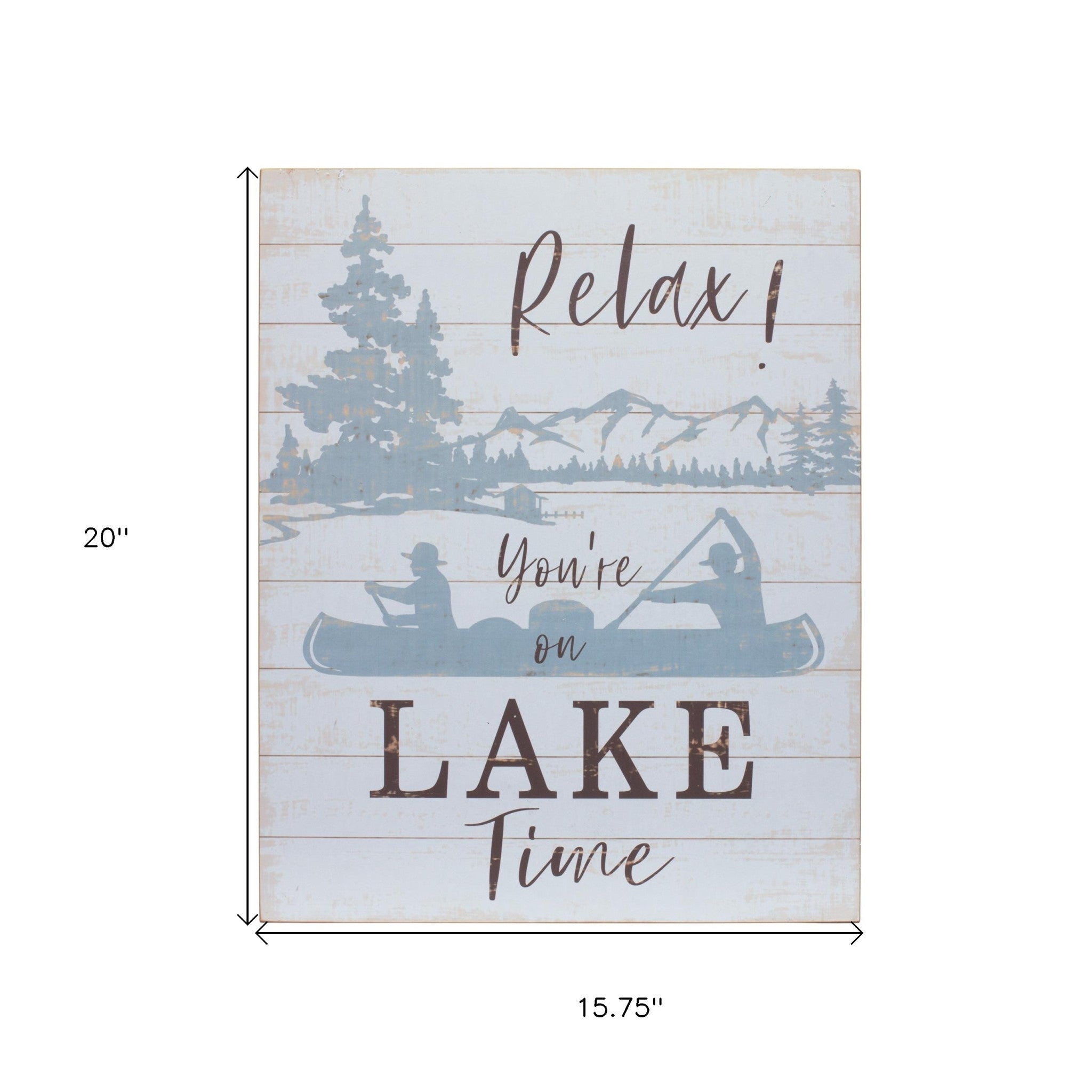 Set Of Two White Solid Wood Lake Wall Decor