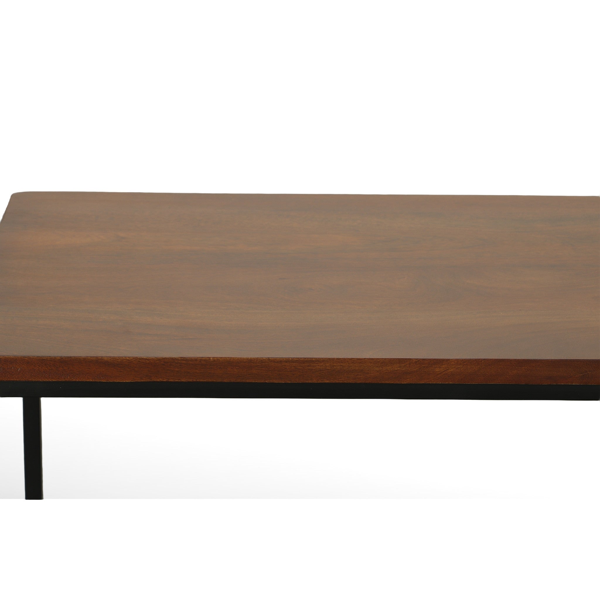 42" Chestnut and Black Solid Wood and Stainless Steel Computer Desk