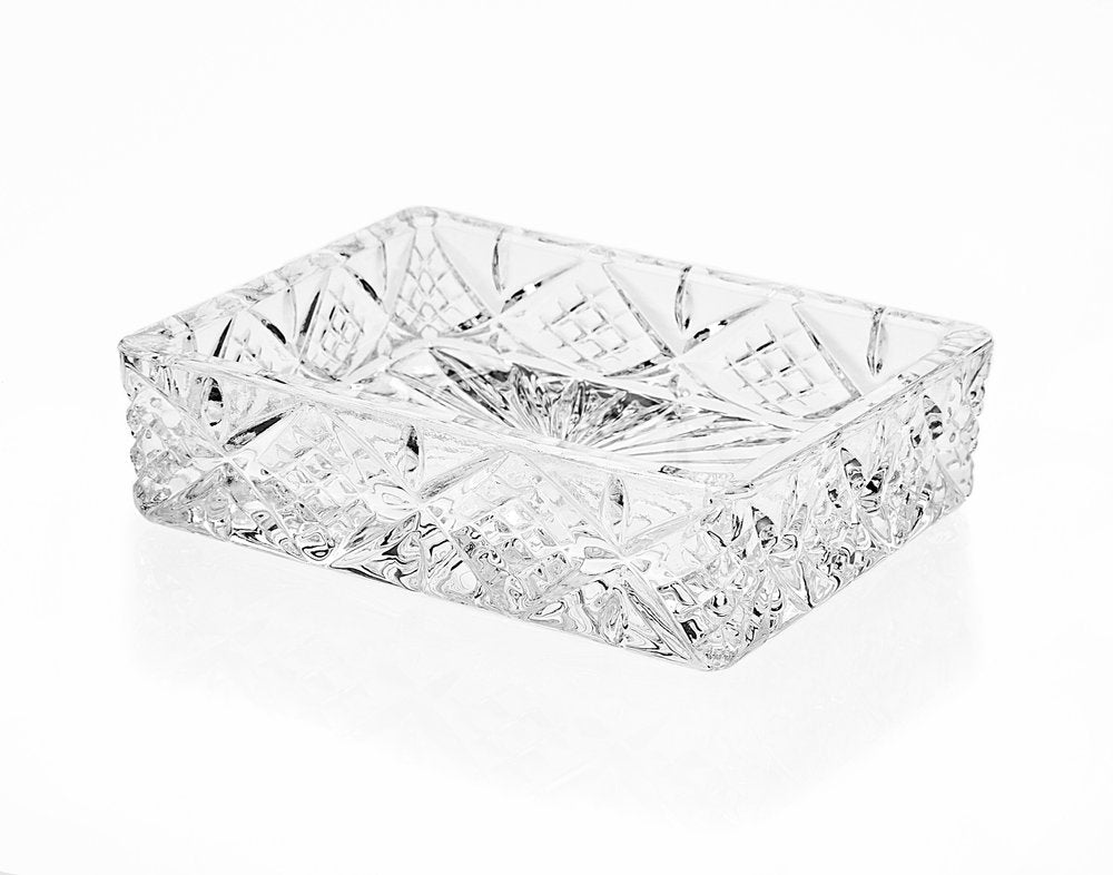 1" Clear Lead Free Crystal Soap Dish