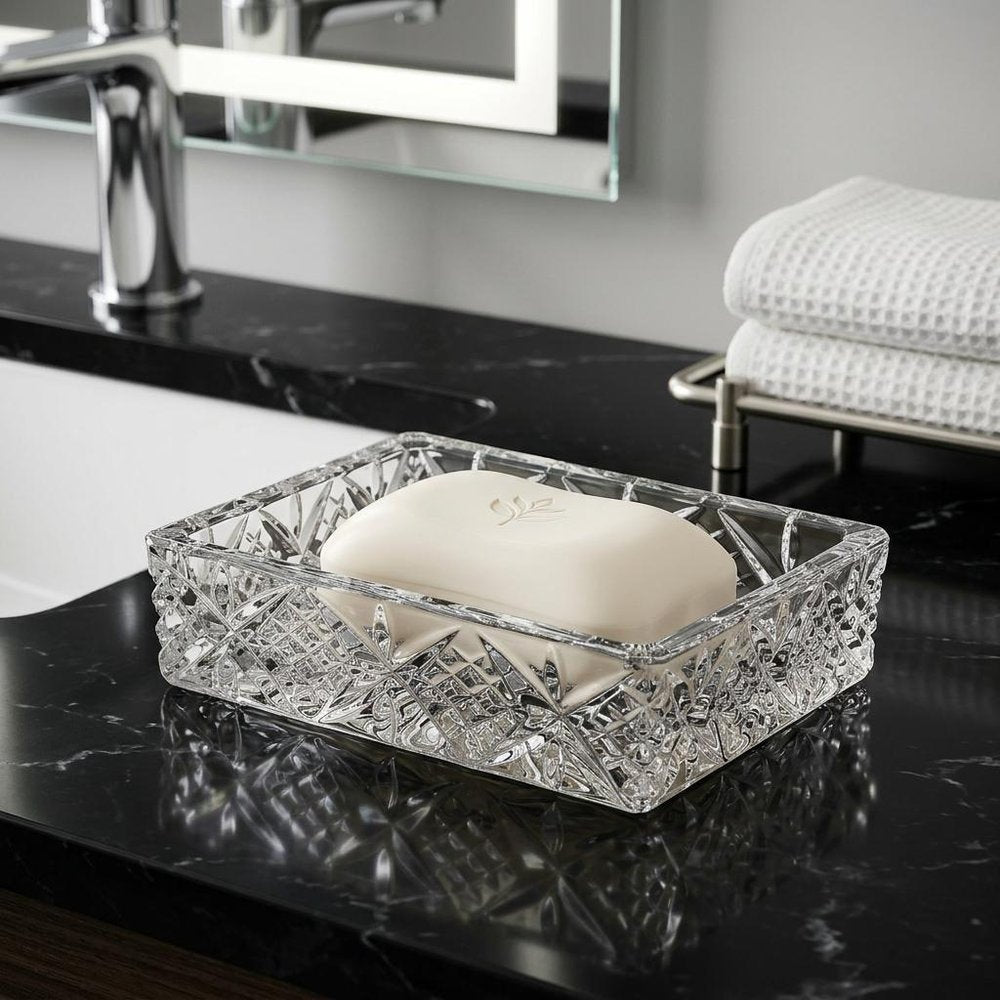 1" Clear Lead Free Crystal Soap Dish