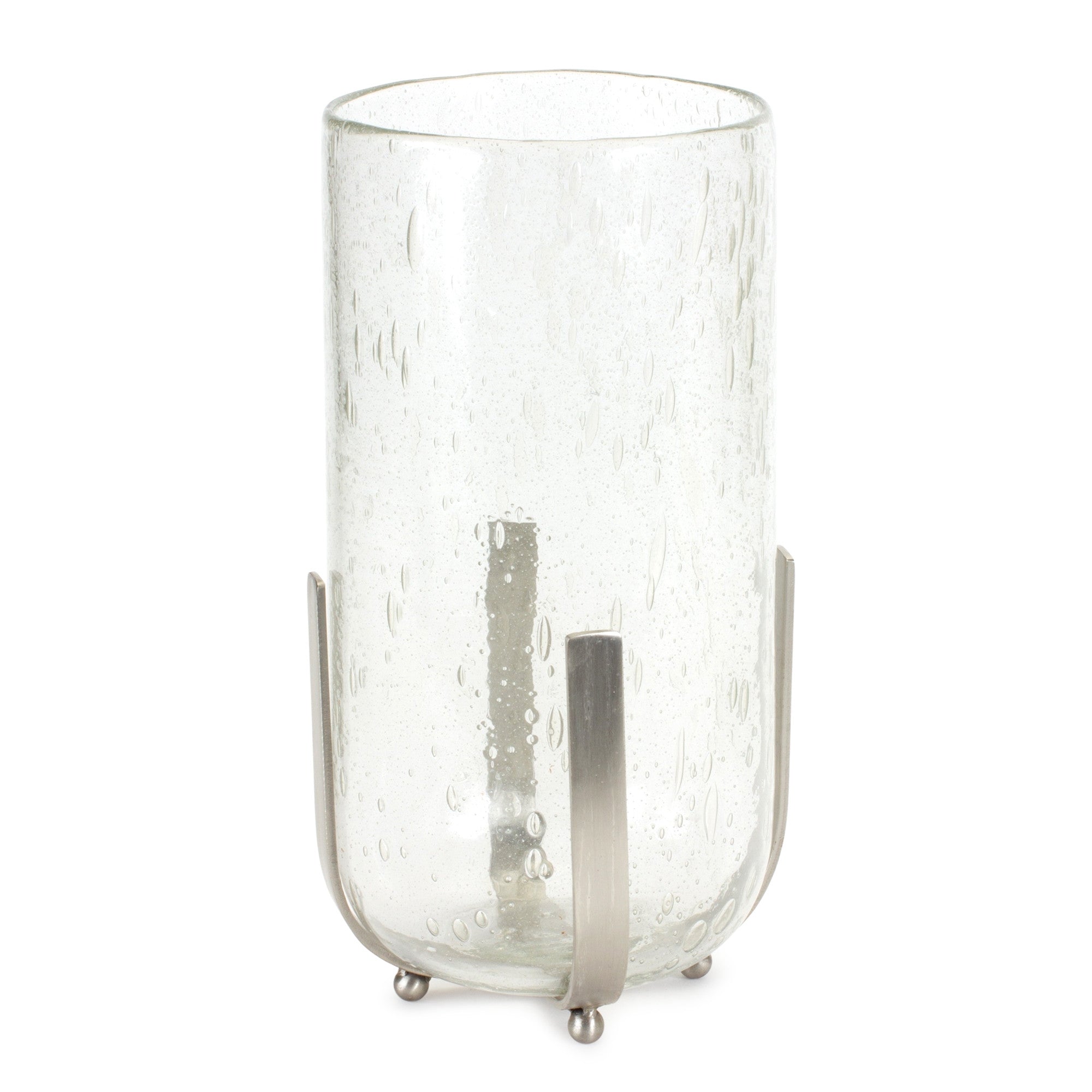6" Silver Flameless Tabletop Hurricane Candle Holder