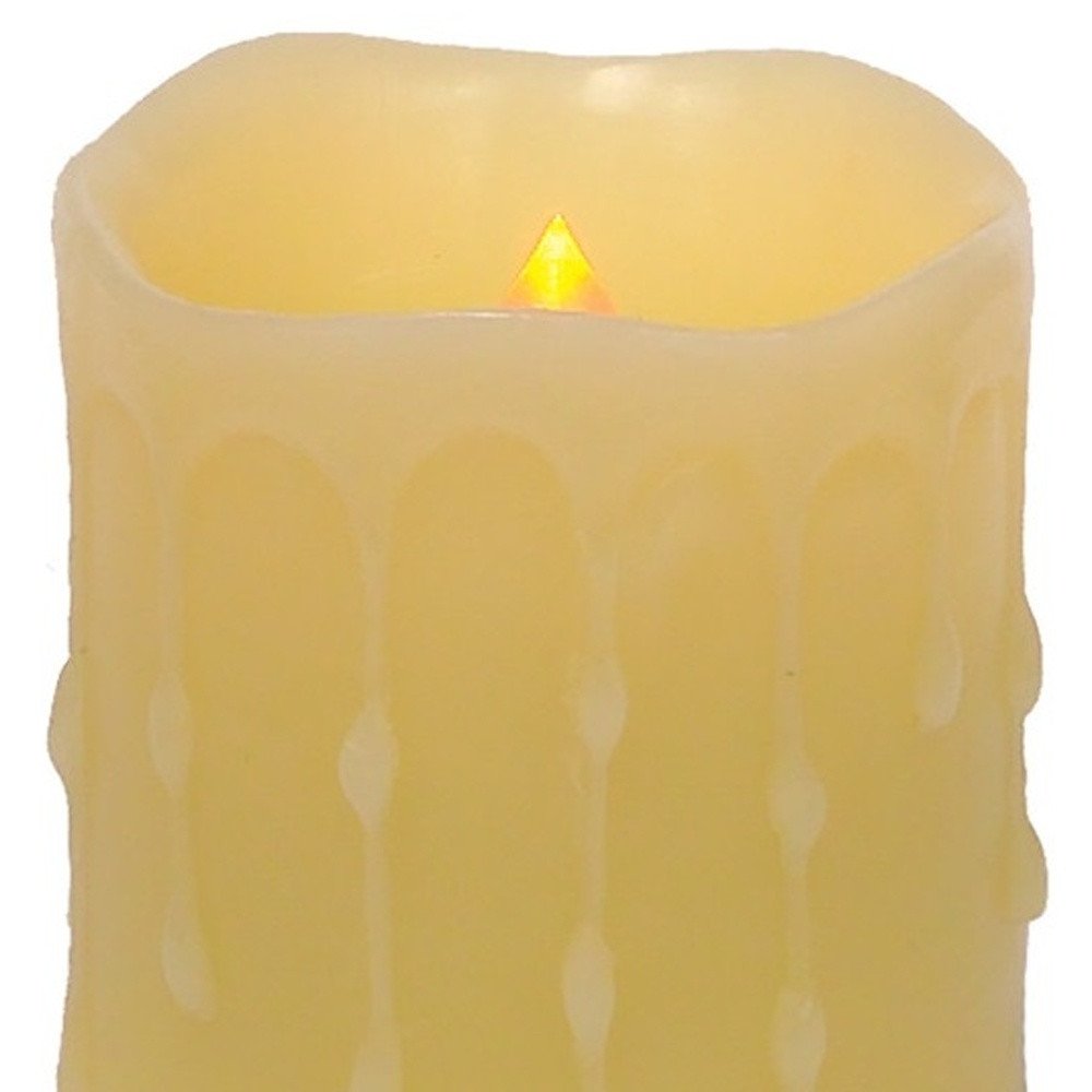 Set of Four Yellow Flameless Pillar Candles