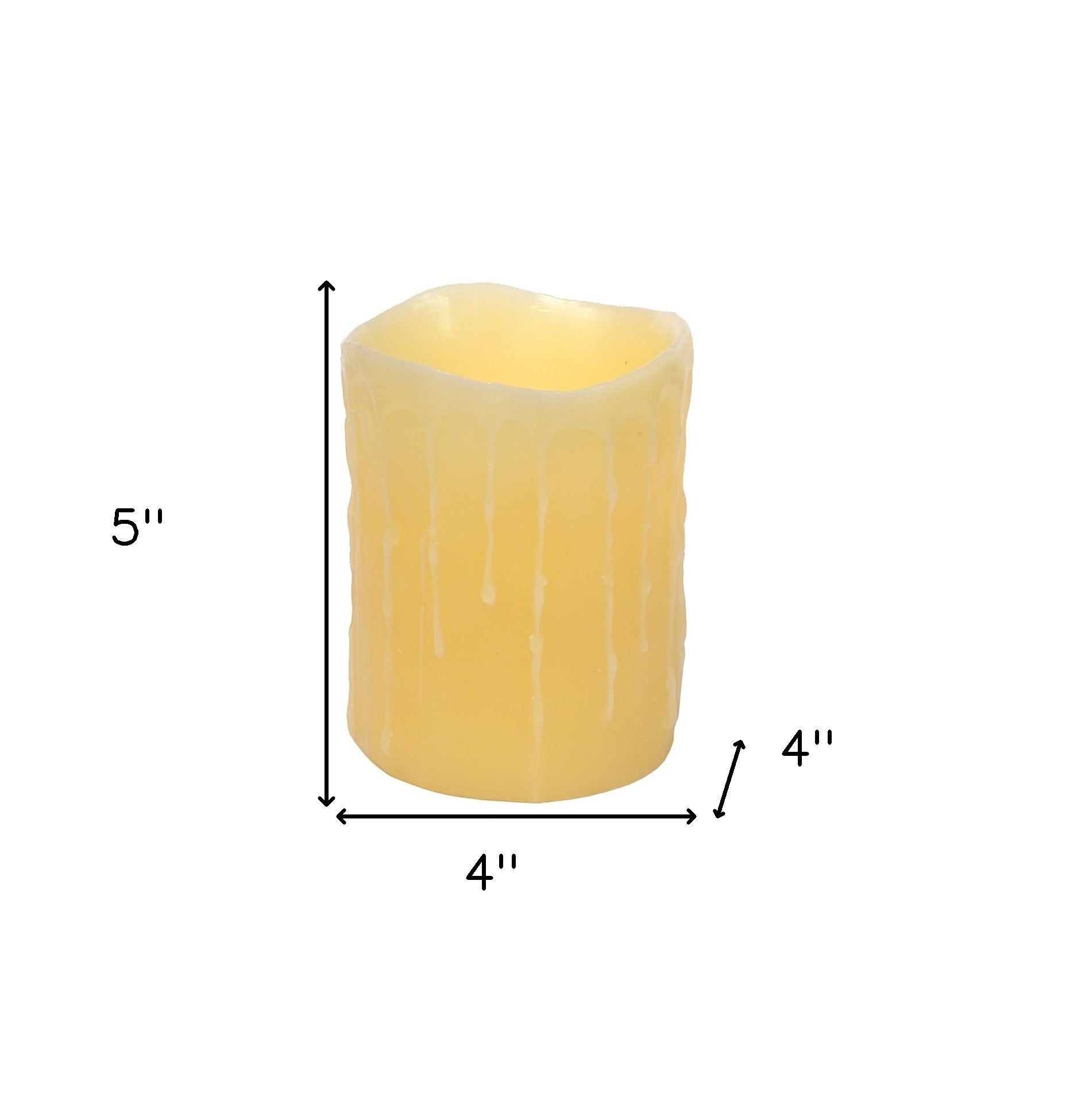 Set of Three Yellow Flameless Pillar Candle