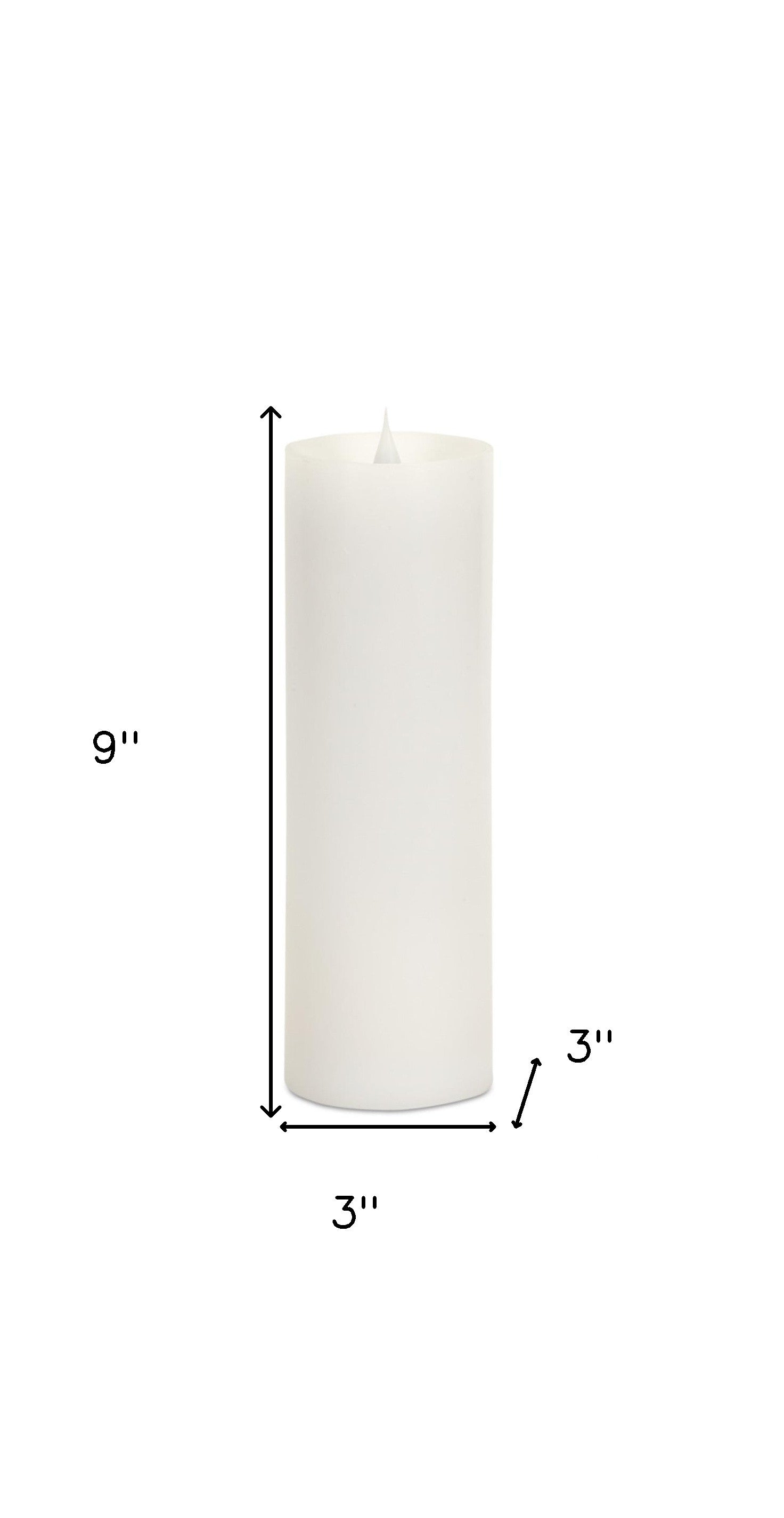 Set of Two White Flameless Pillar Candles