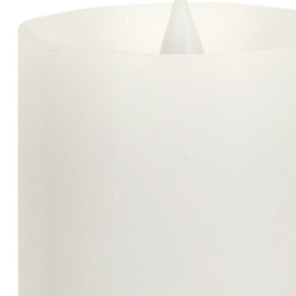 Set of Two White Flameless Pillar Candles