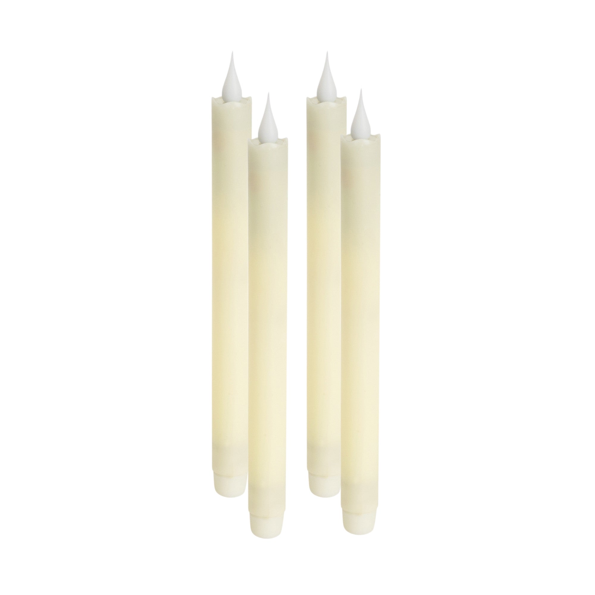 Set of Four Beige Flameless Taper Candle