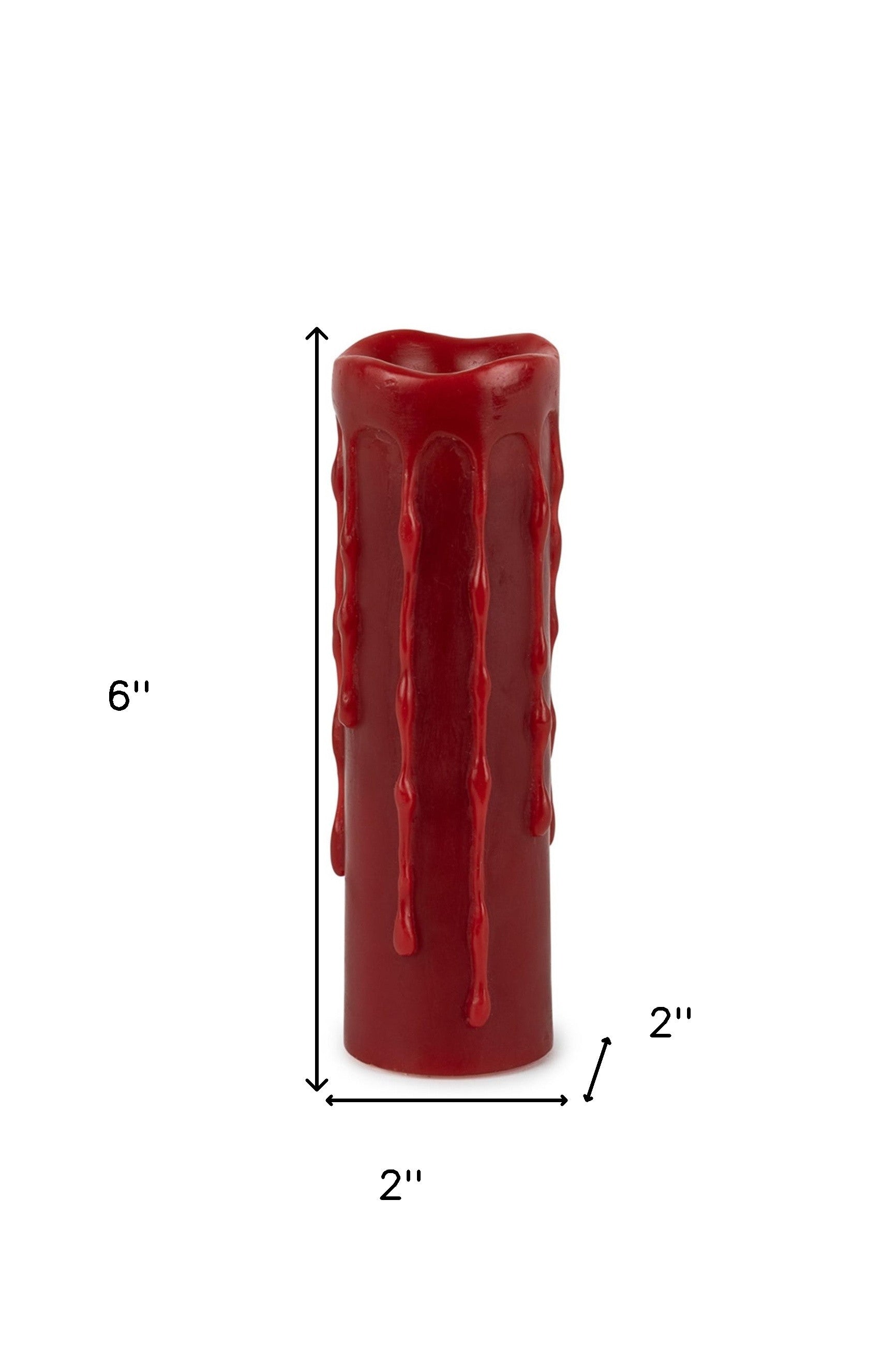Set of Two Red Flameless Pillar Candles