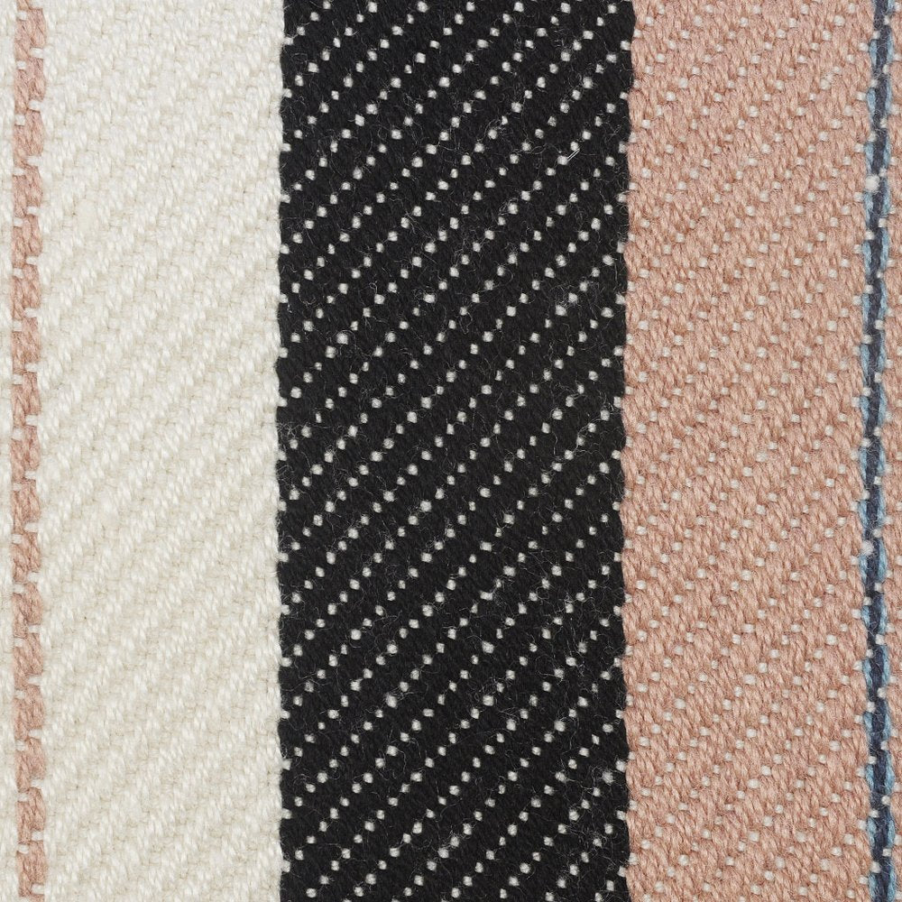 24" X 24" White Zippered Striped Indoor Outdoor Throw Pillow