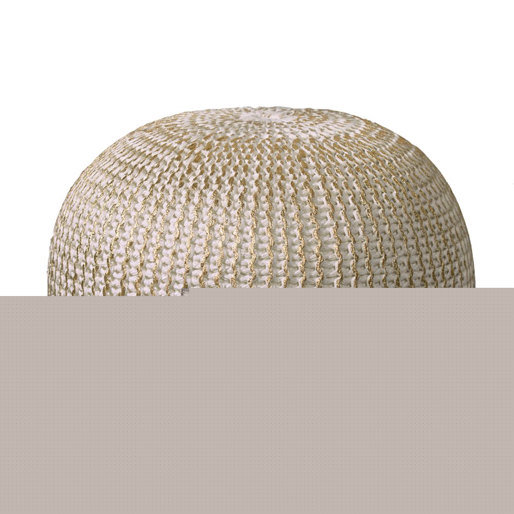 20" Gold Cotton Round Pouf Ottoman