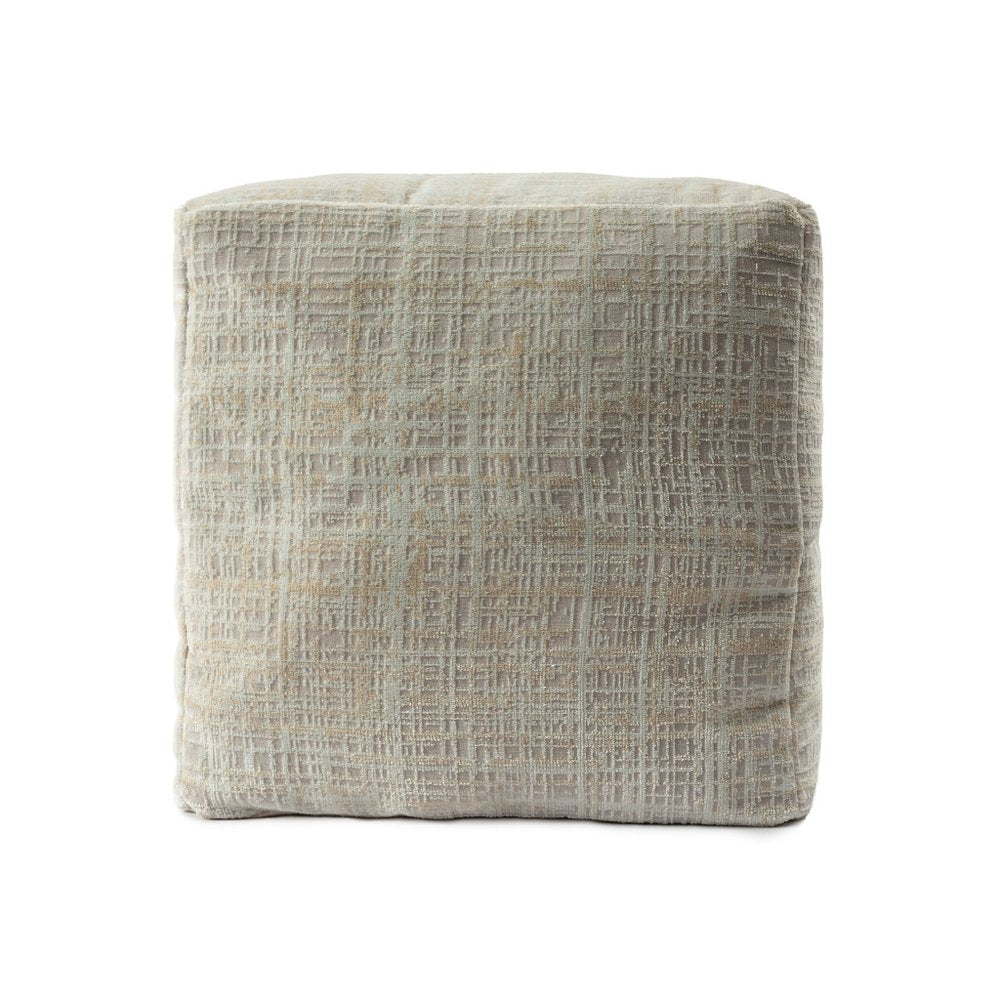 18" Blue Abstract Pouf Ottoman