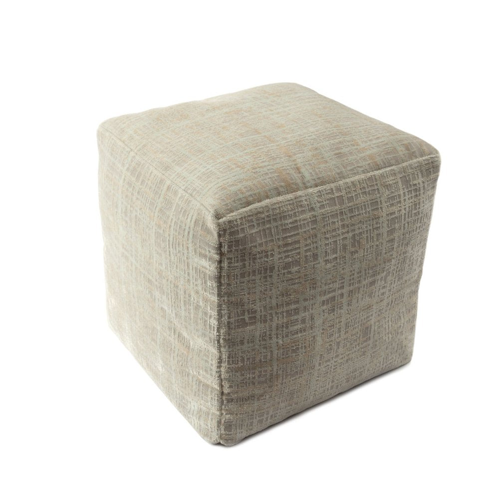 18" Blue Abstract Pouf Ottoman