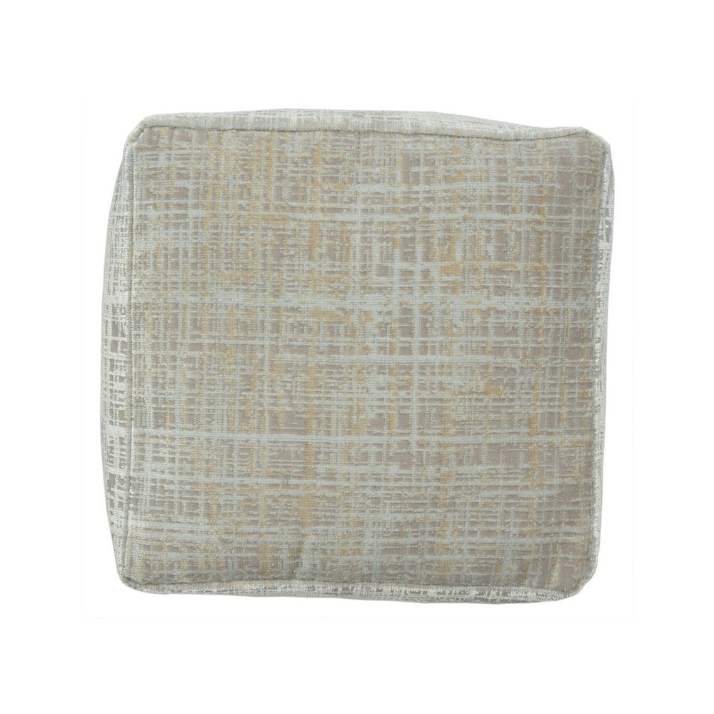 18" Blue Abstract Pouf Ottoman