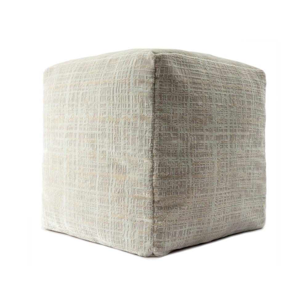 18" Blue Abstract Pouf Ottoman