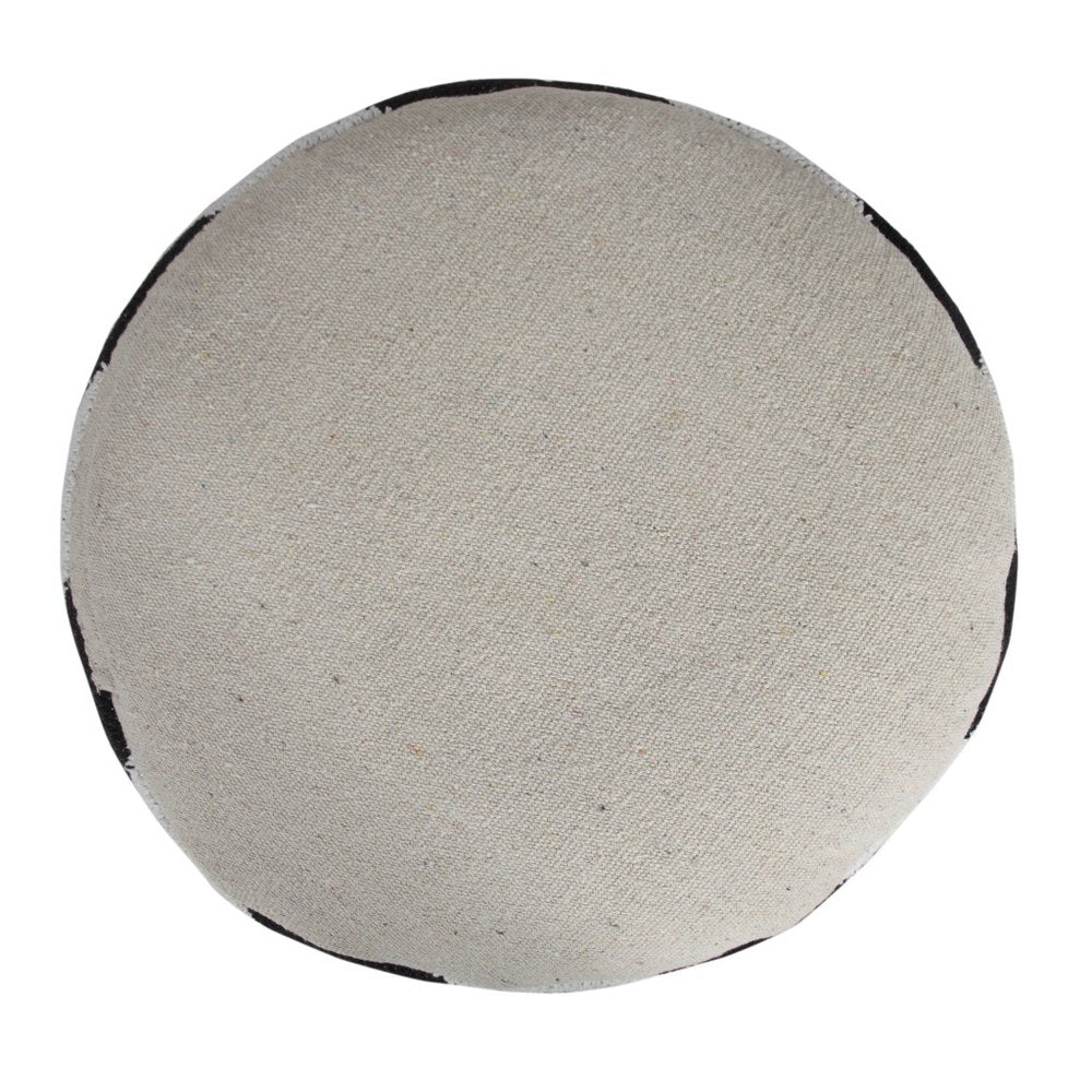 18" Black Cylinder Chevron Pouf Ottoman