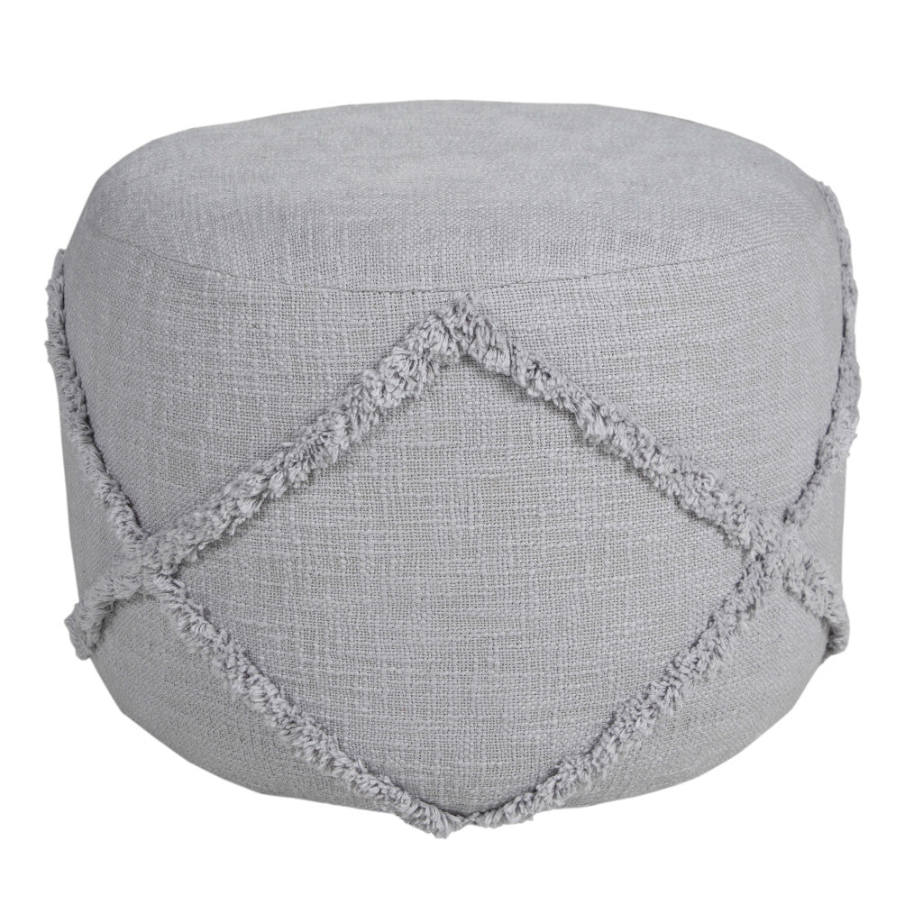 18" Blue 100% Cotton Ottoman