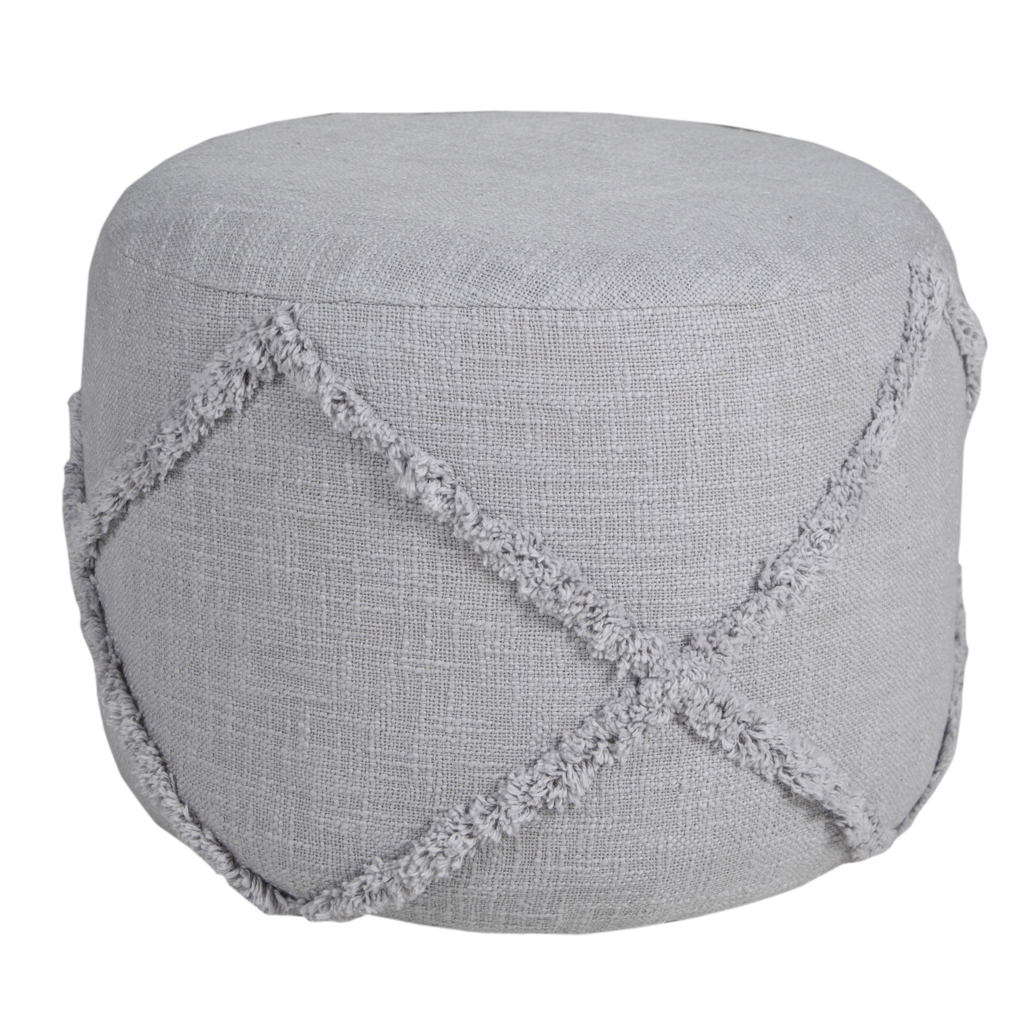 18" Blue 100% Cotton Ottoman