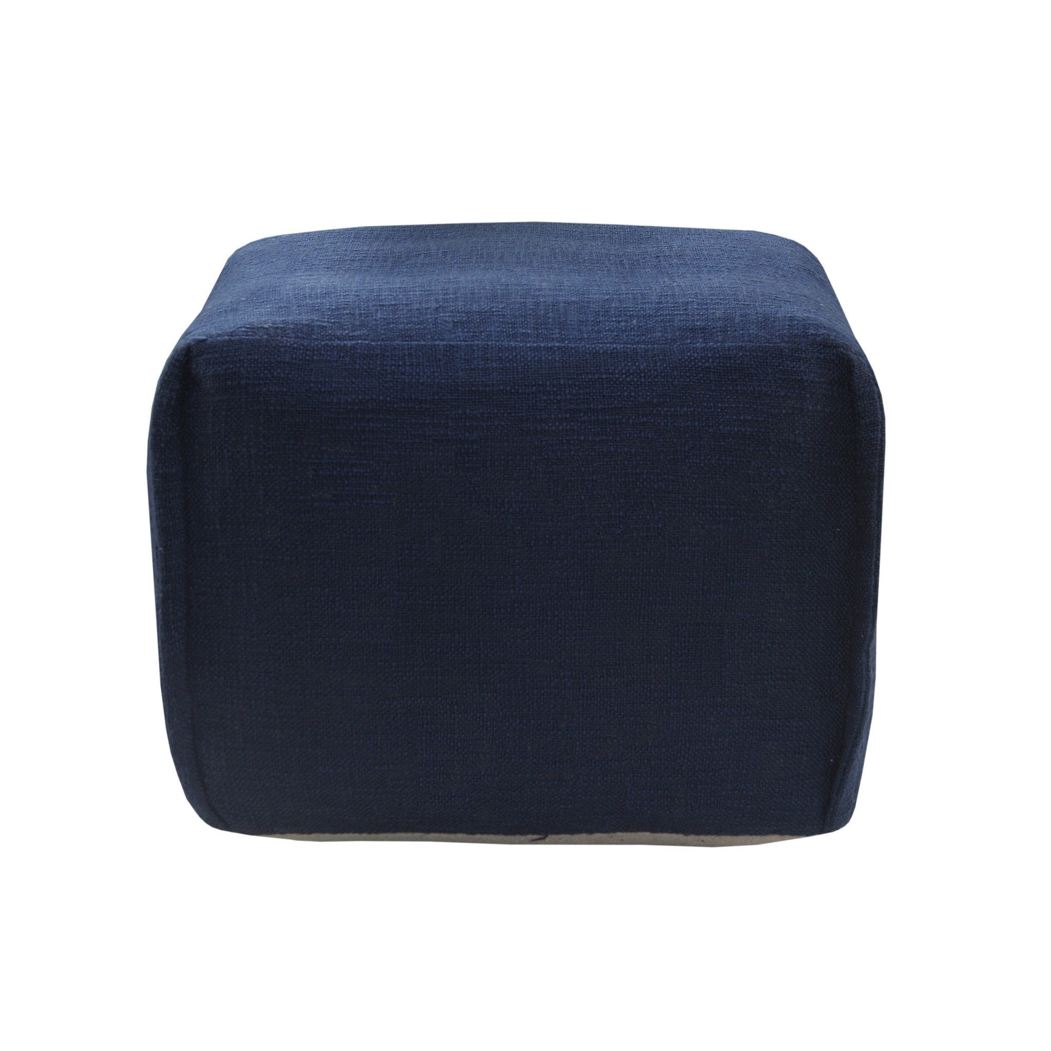 18" Blue 100% Cotton Ottoman