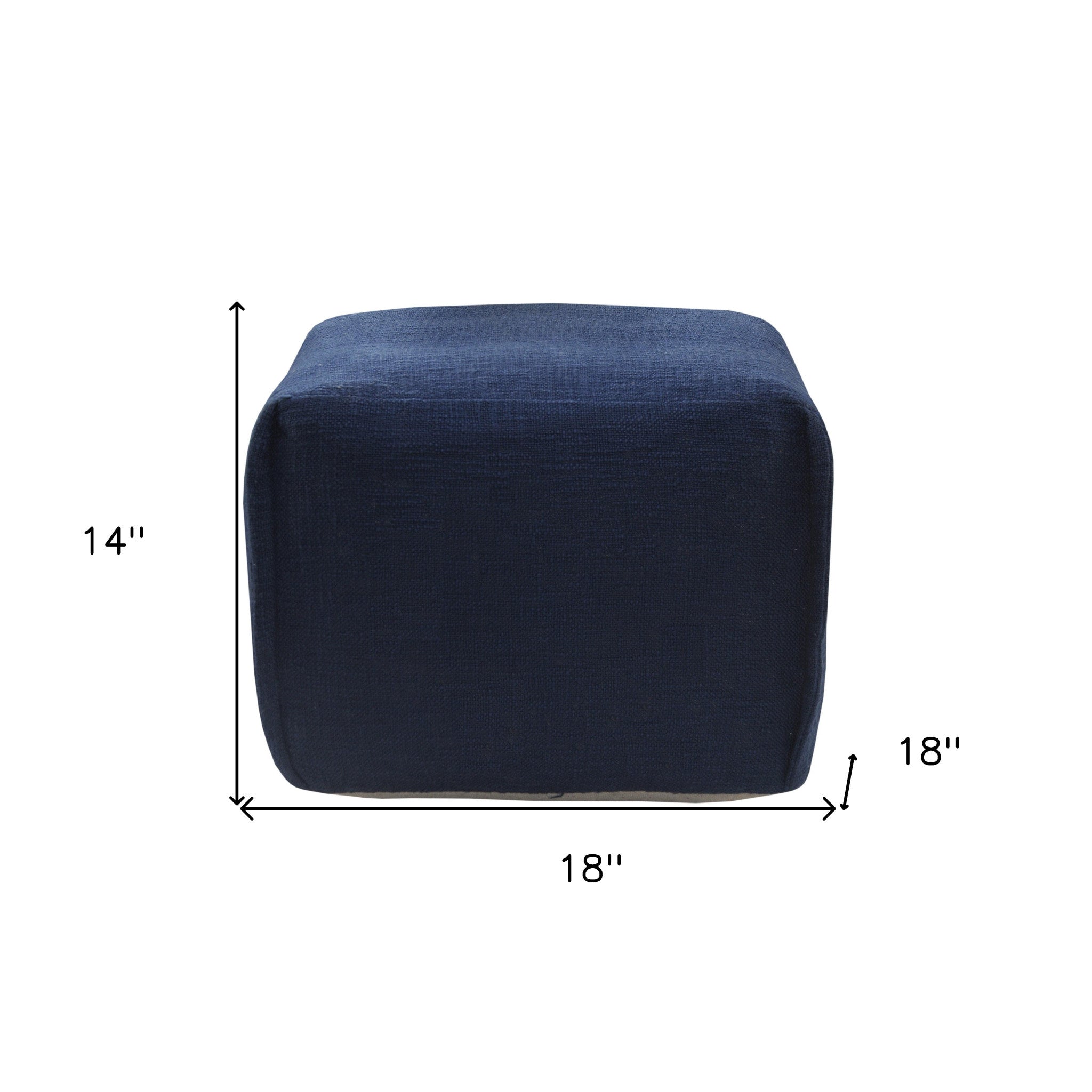 18" Blue 100% Cotton Ottoman