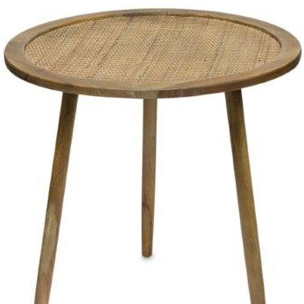 Set of Three 24" Brown Round End Tables