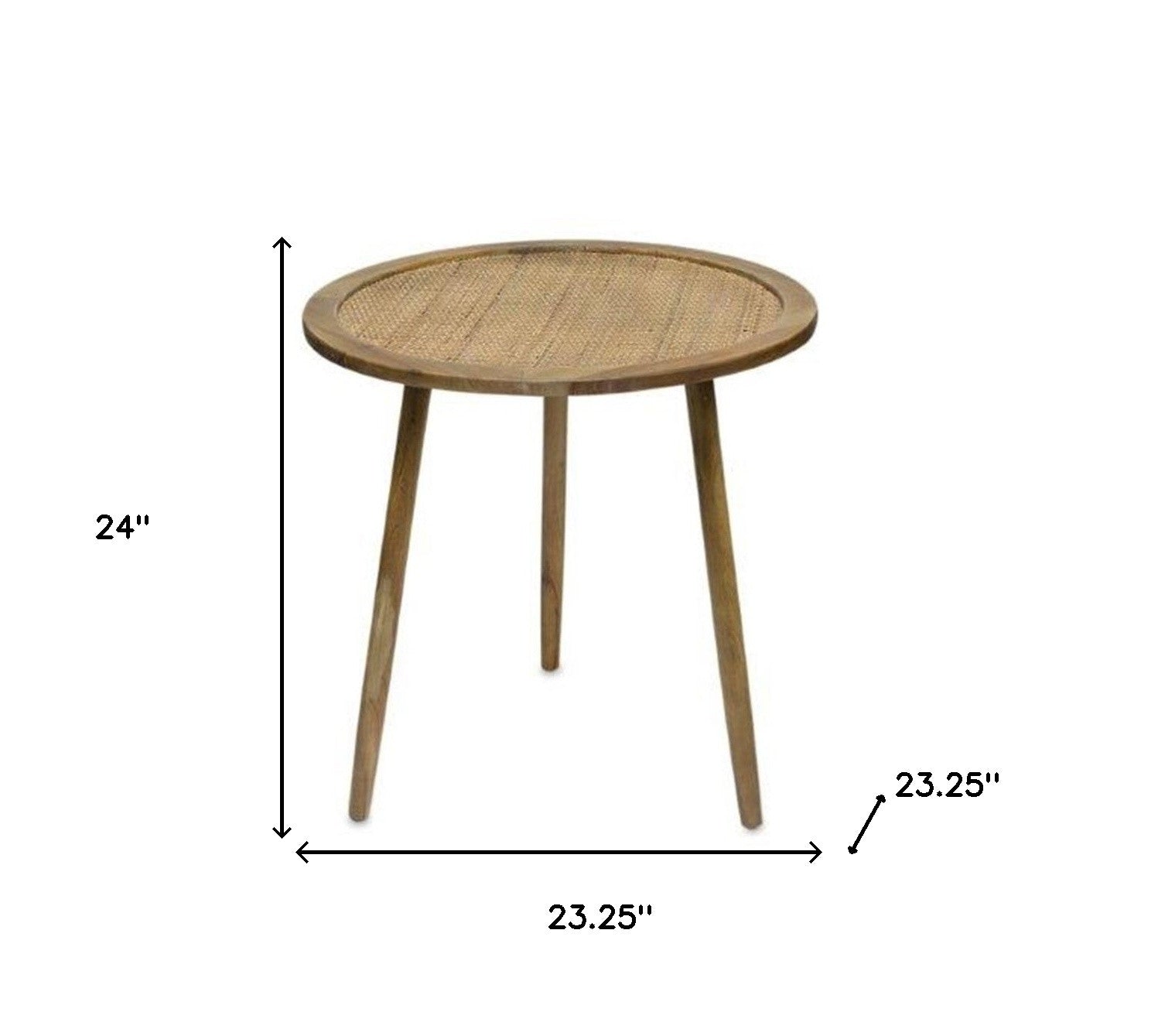 Set of Three 24" Brown Round End Tables
