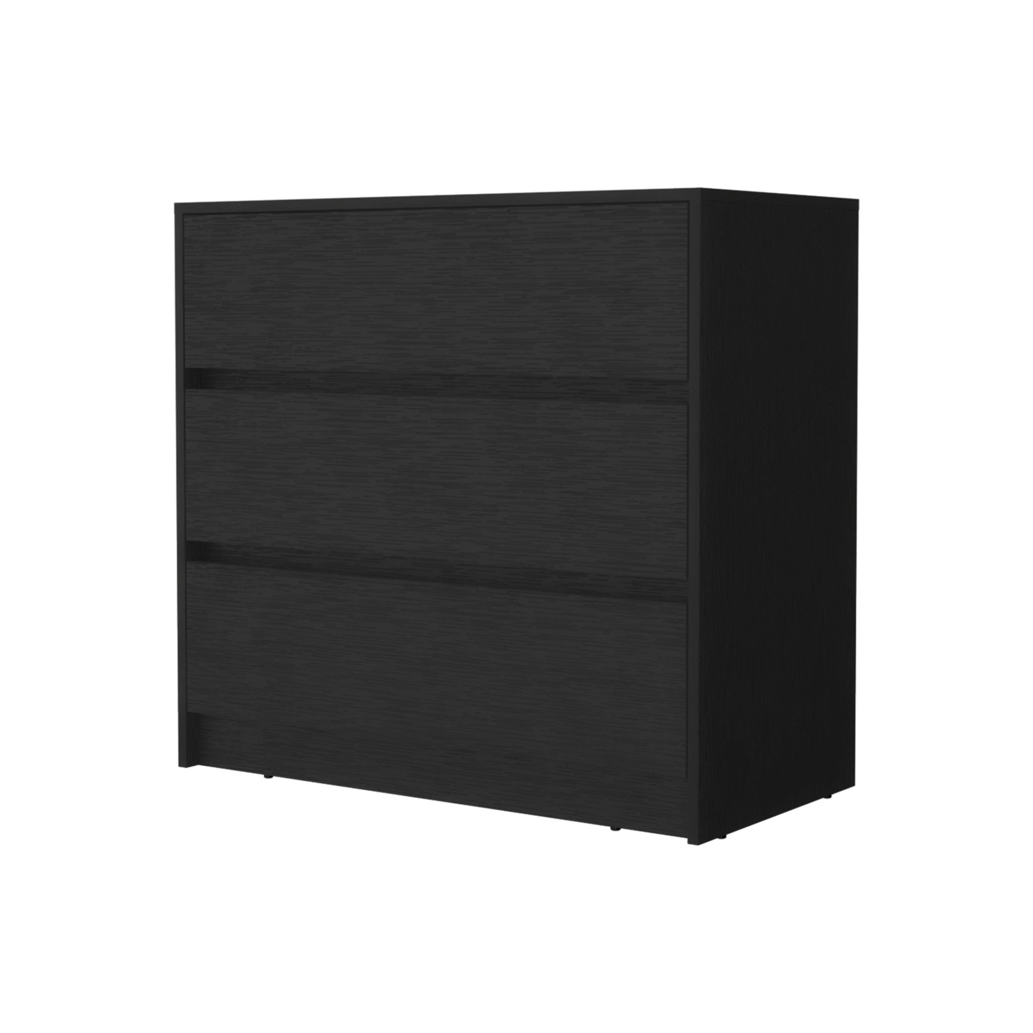 33" Black Three Drawer Dresser