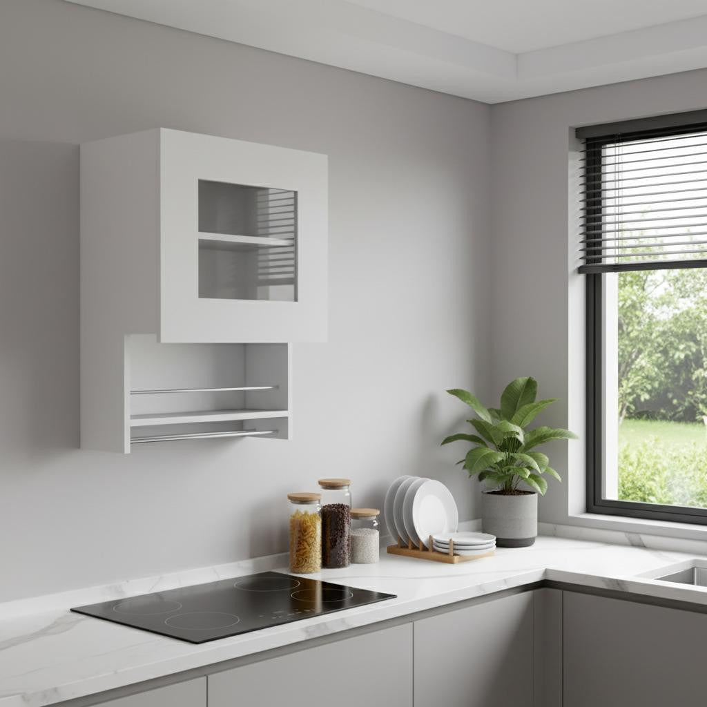 20" White Accent Cabinet With Two Shelves