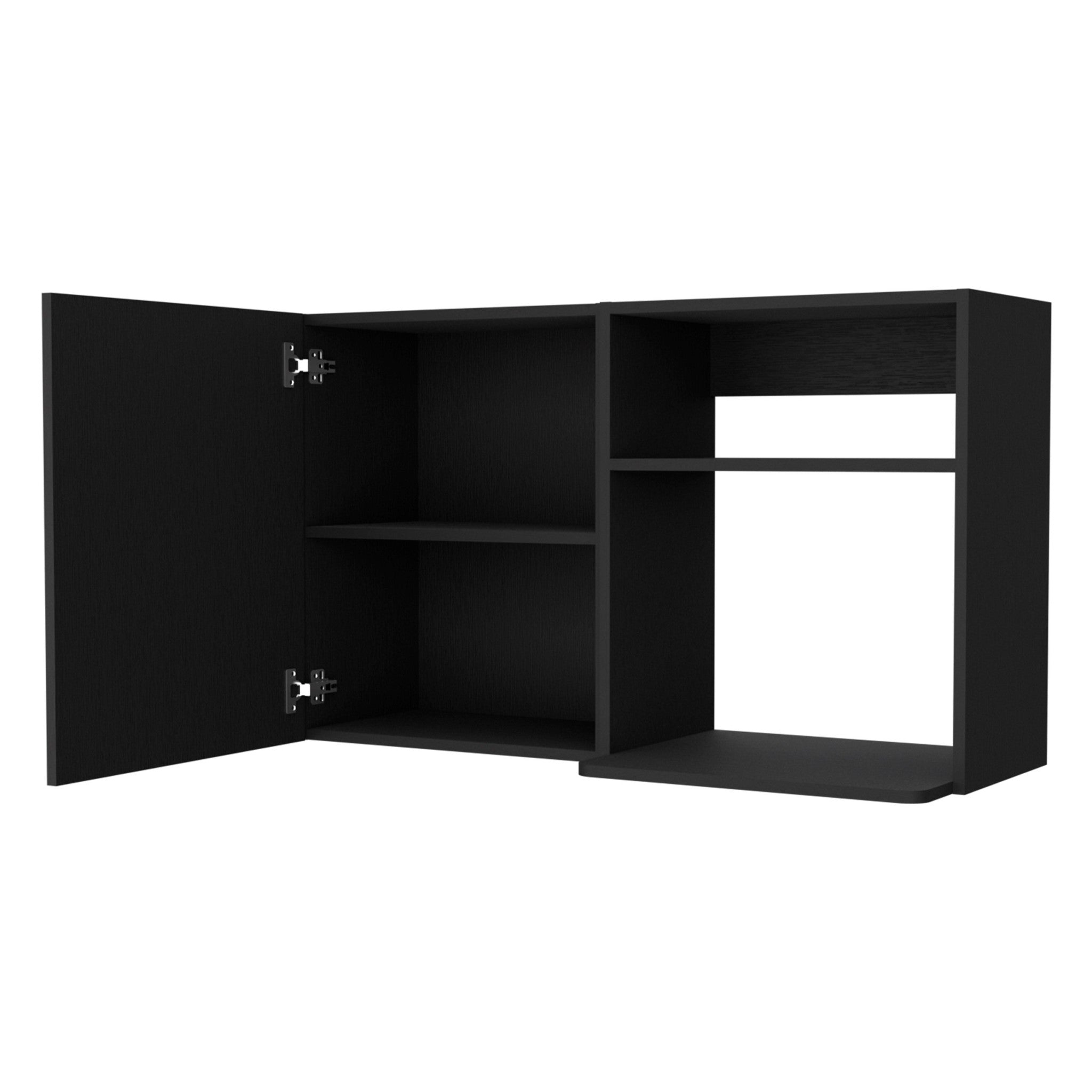 39" Black Accent Cabinet With Two Shelves