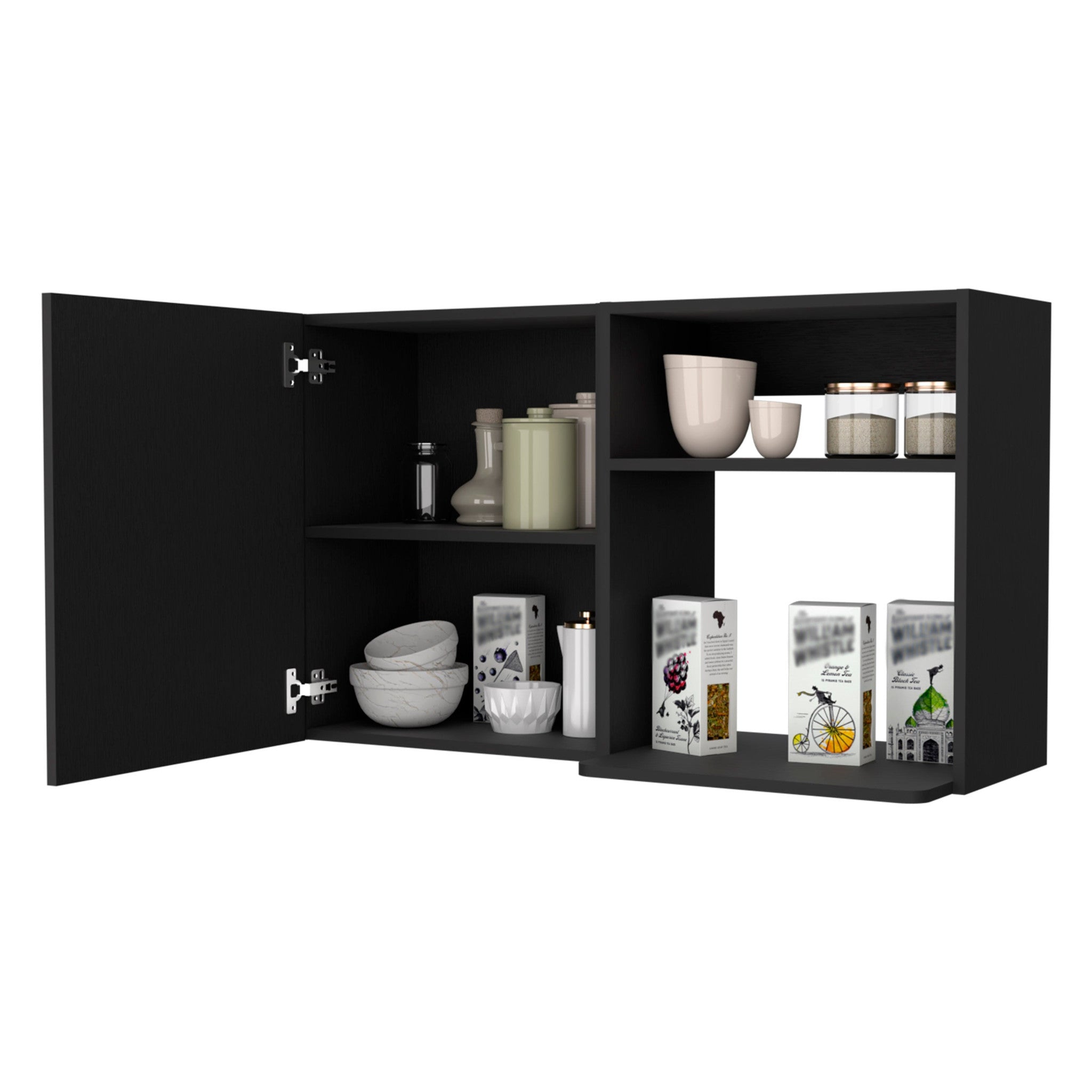 39" Black Accent Cabinet With Two Shelves