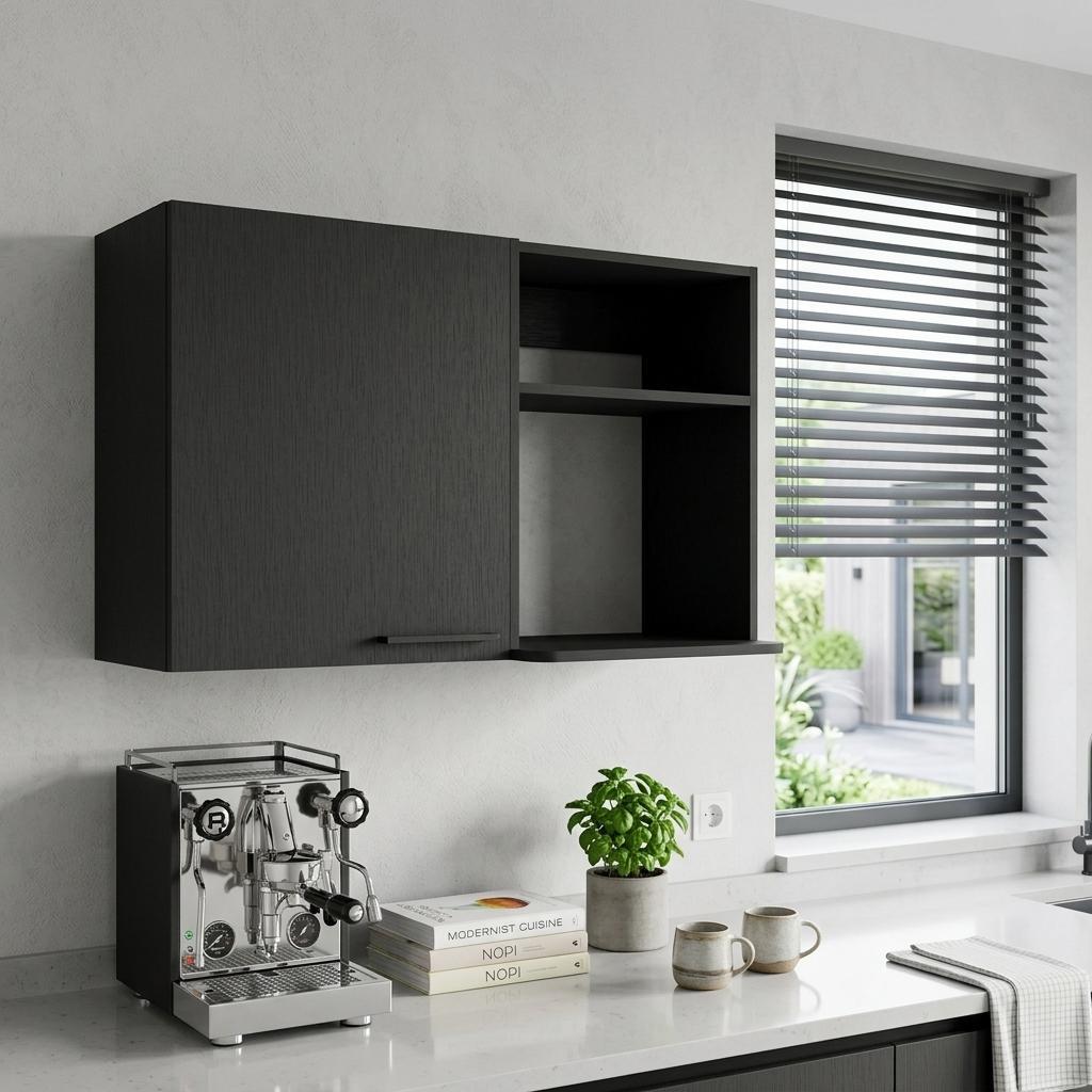 39" Black Accent Cabinet With Two Shelves