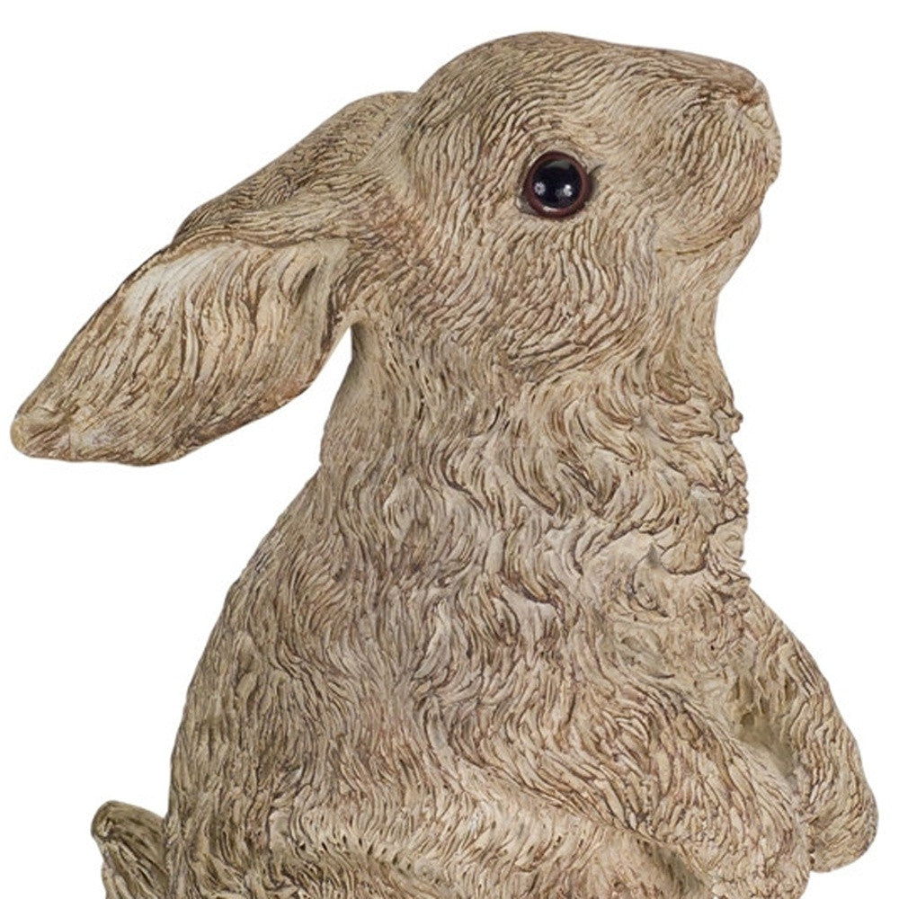 Set of Three 7" Stone Cement Rabbit Figurine Tabletop Sculpture