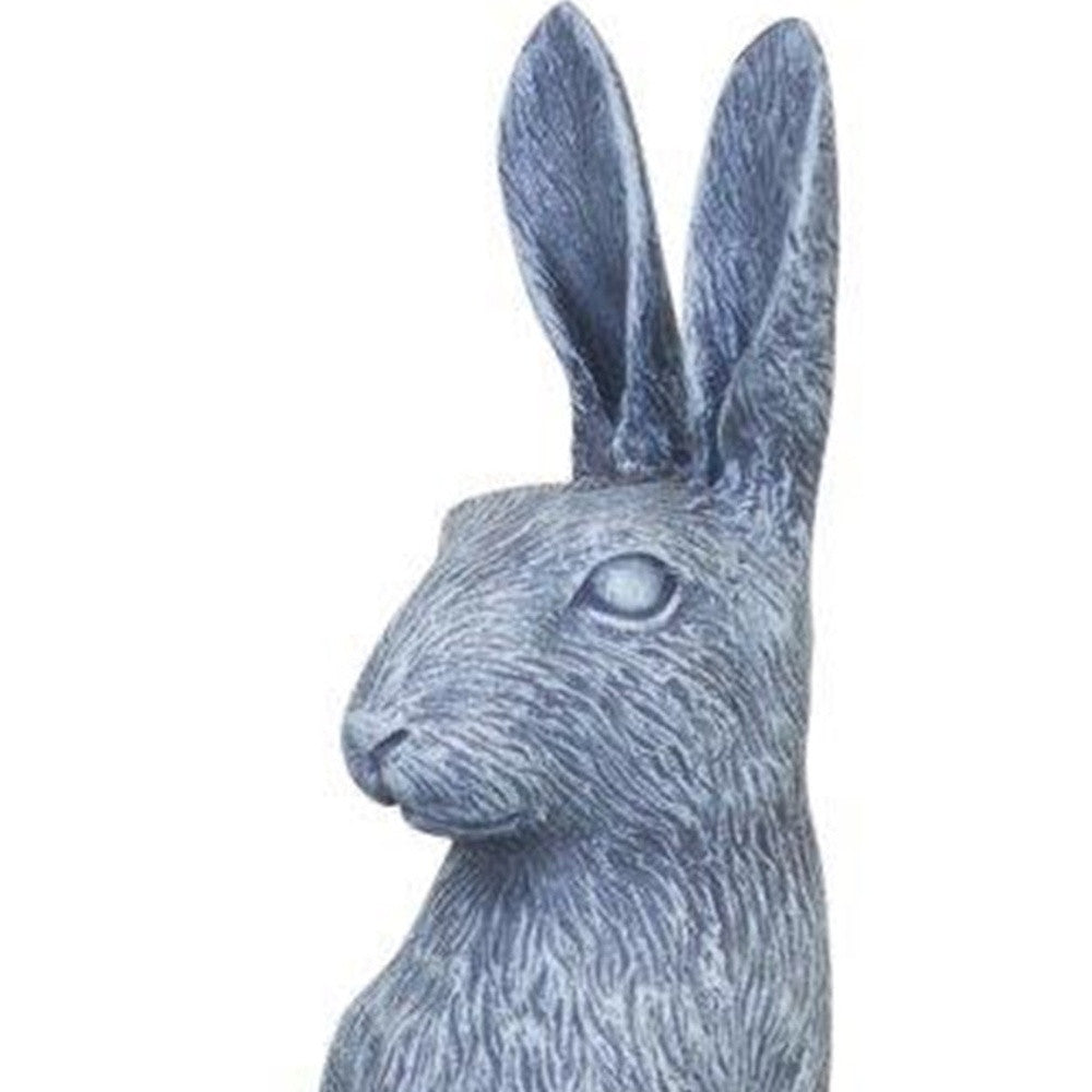 11" Gray and White Polyresin Rabbit Figurine