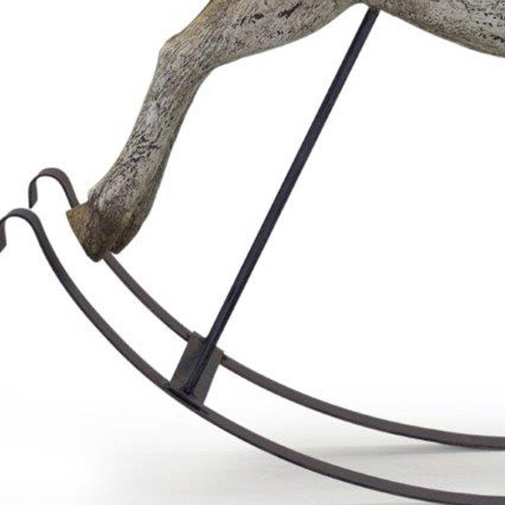 19" Brown And Black Polyresin Horse Statue Tabletop Sculpture