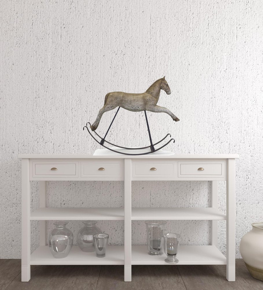 19" Brown And Black Polyresin Horse Statue Tabletop Sculpture