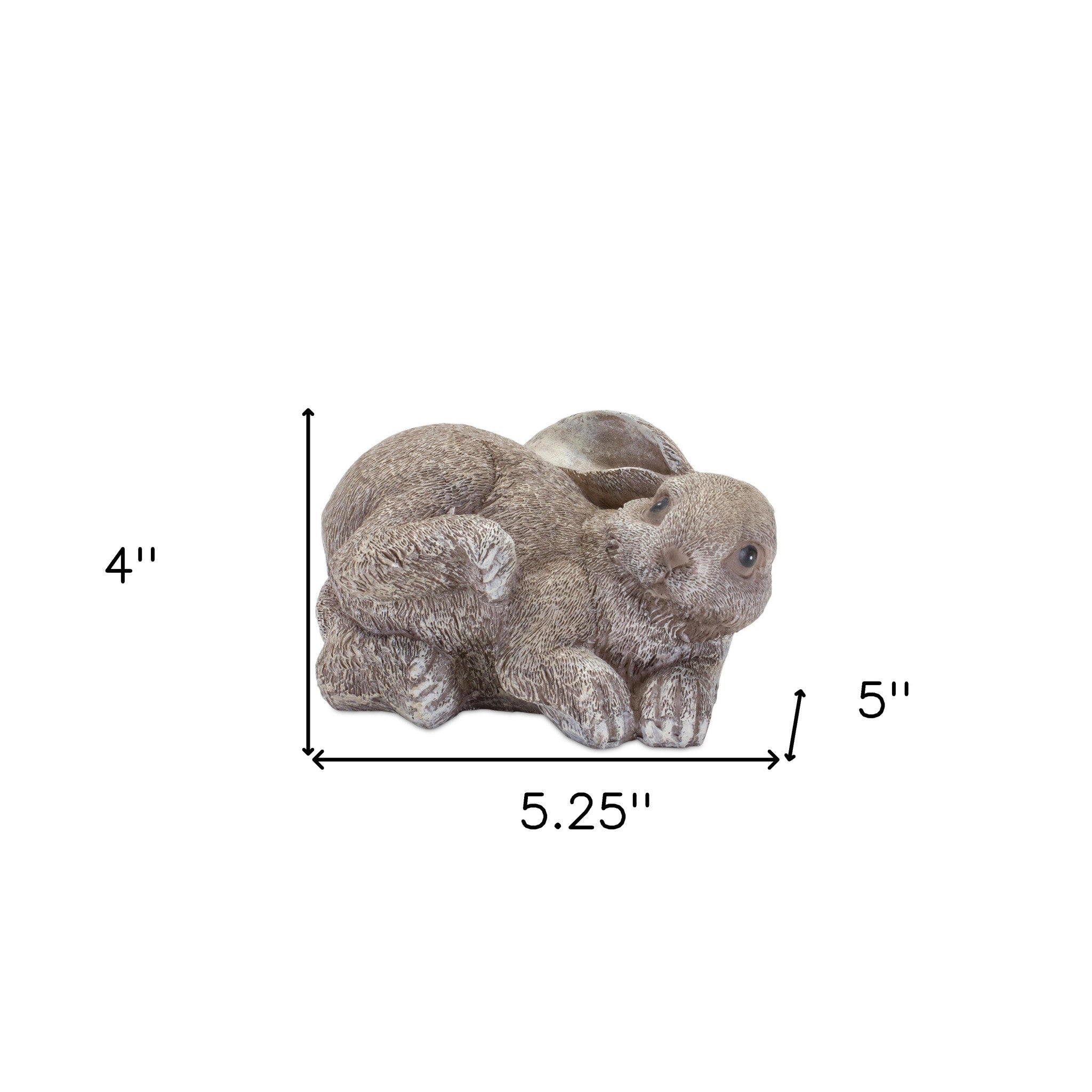 Set Of Four 4" Gray and Brown Polyresin Rabbit Figurine