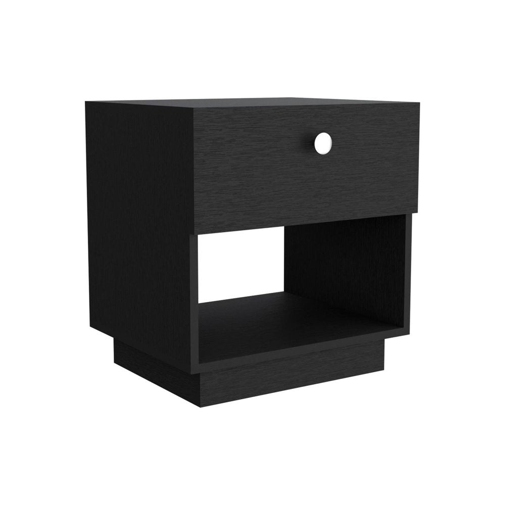 20" White Wood One Drawer Nightstand