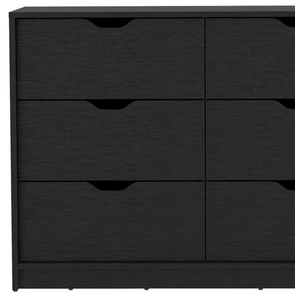 42" White Wood Four Drawer Double Dresser