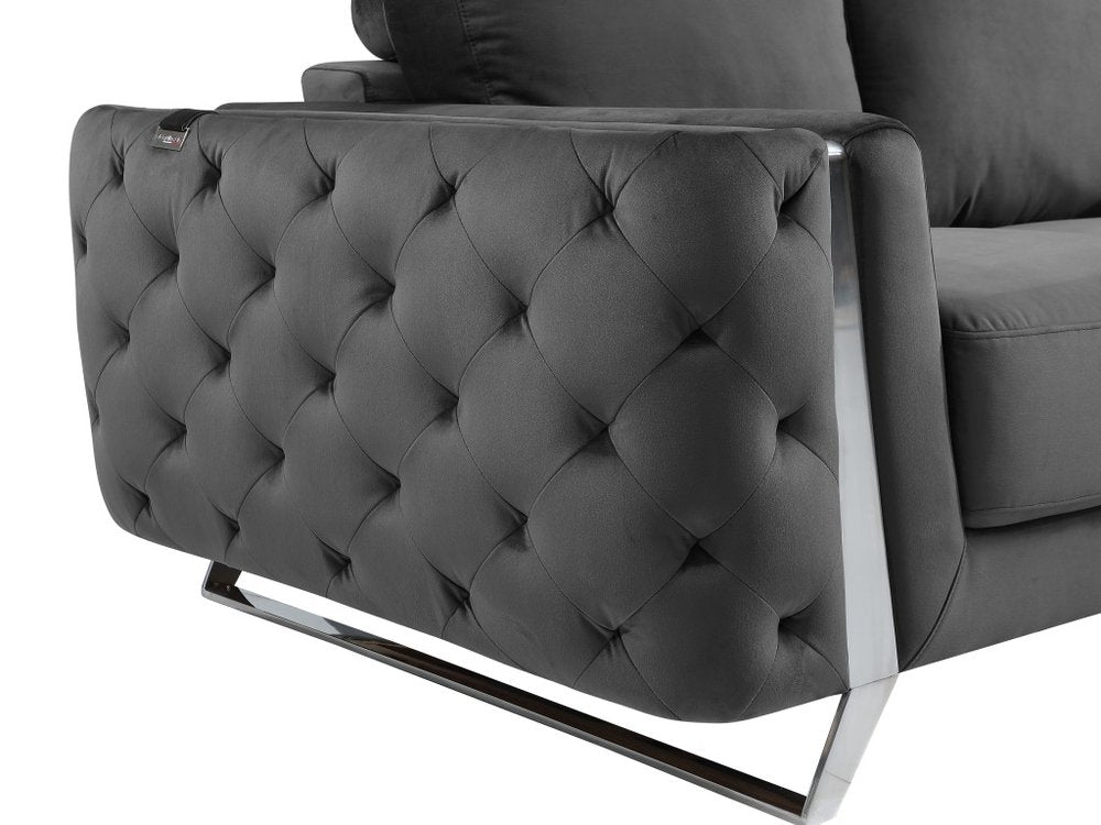 50" Beige And Gold Velvet Tufted Club Chair