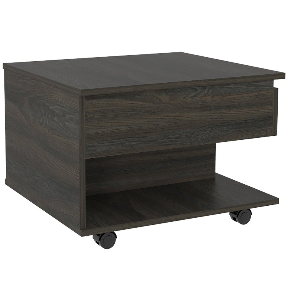 Set of Two Espresso and Black Wood Wheel Furniture Set